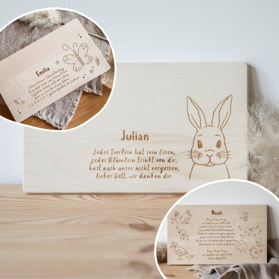 Frühstücksbrettchen zu Ostern mit Tischgebet