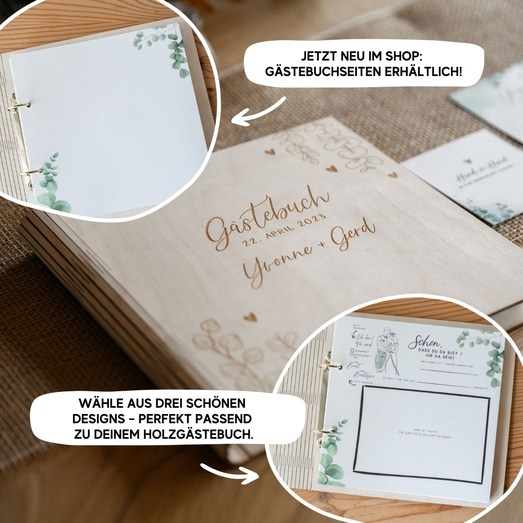 Personalisiertes Gästebuch aus Holz zur Hochzeit