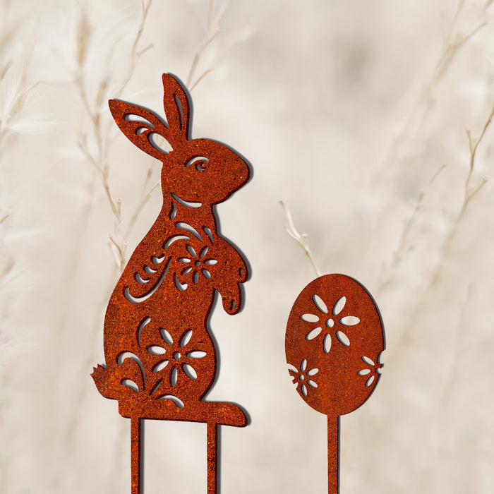 Gartenstecker in Rostoptik