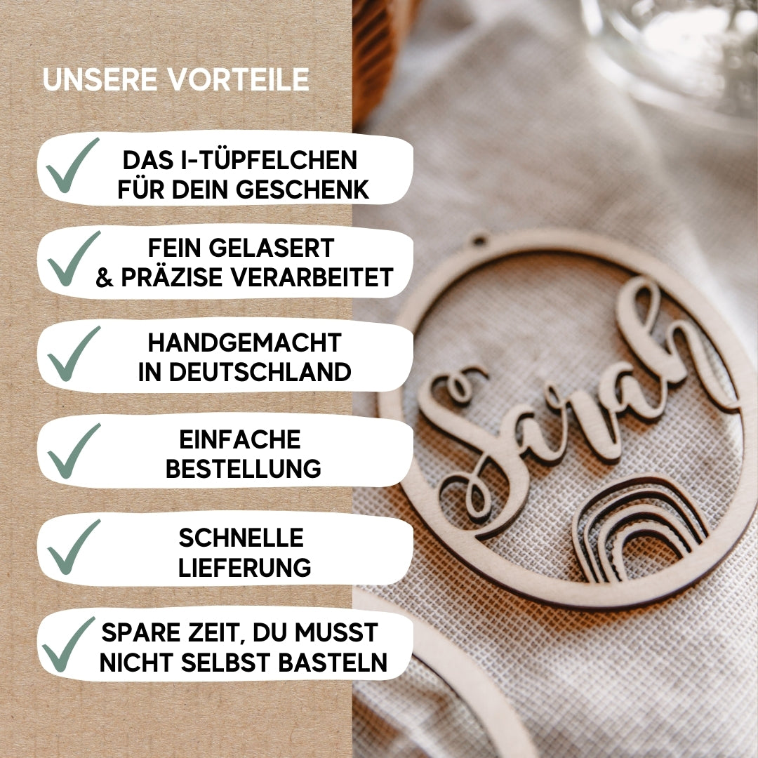 Personalisierter Holzanhänger