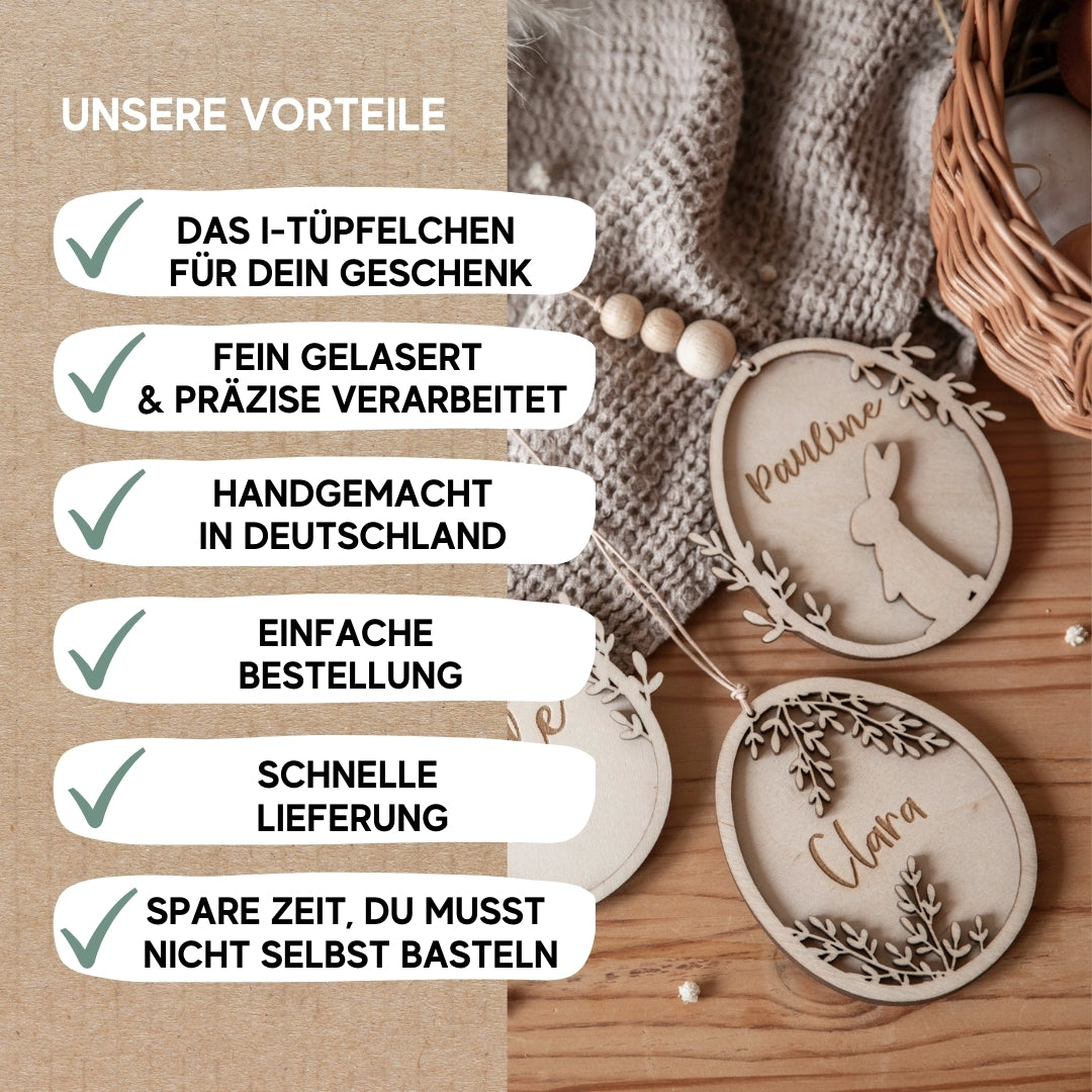 Osterkorb mit personalisiertem Anhänger