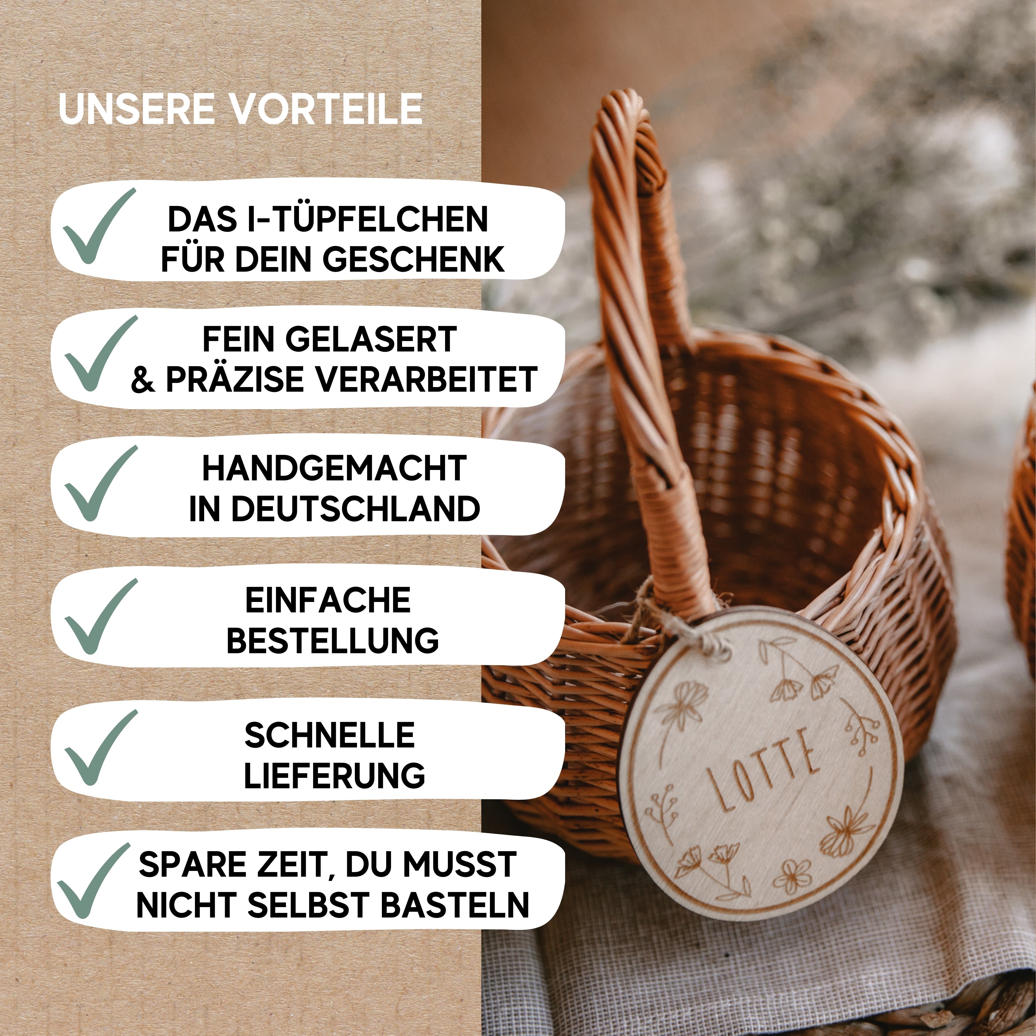 Osteranhänger aus Holz