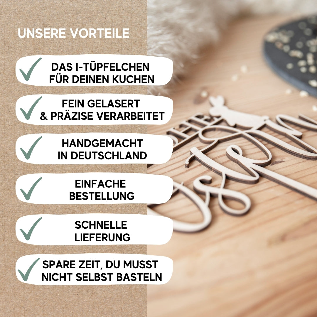Caketopper aus Holz - perfekt für Ostern