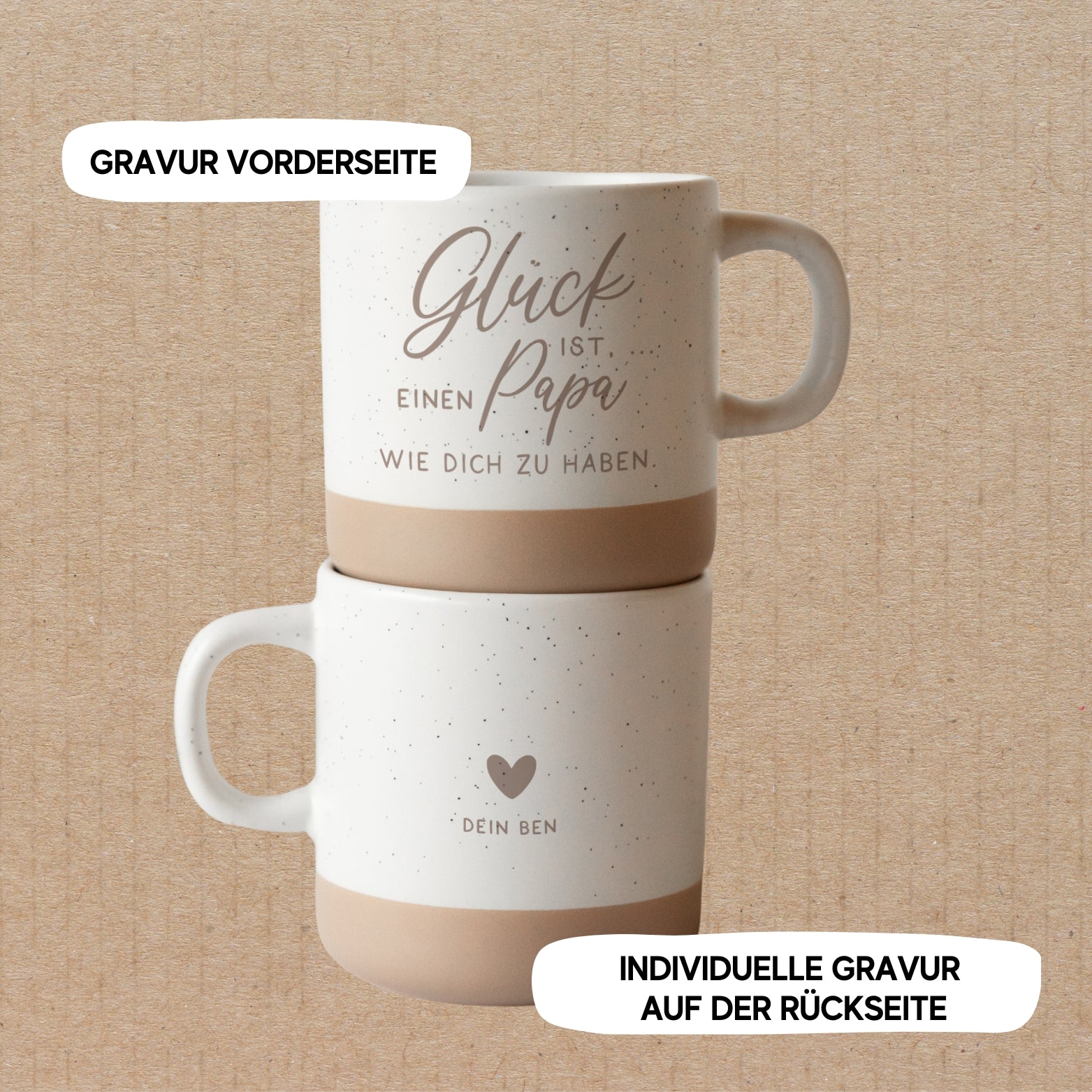 personalisierte Tasse - "Glück ist, einen Papa wie dich zu haben"
