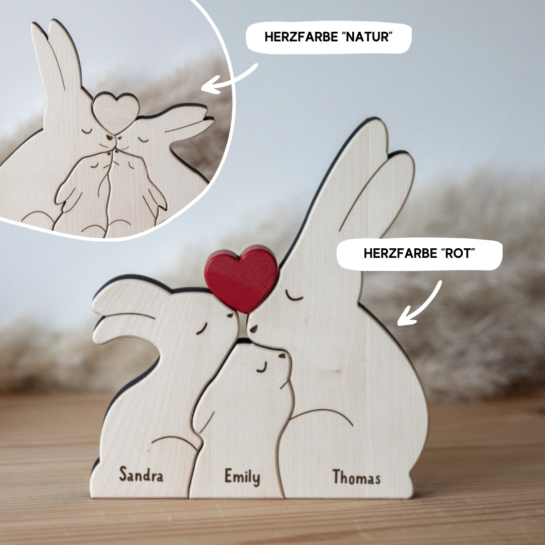 Hasenfamilie aus Holz - Ostergeschenk