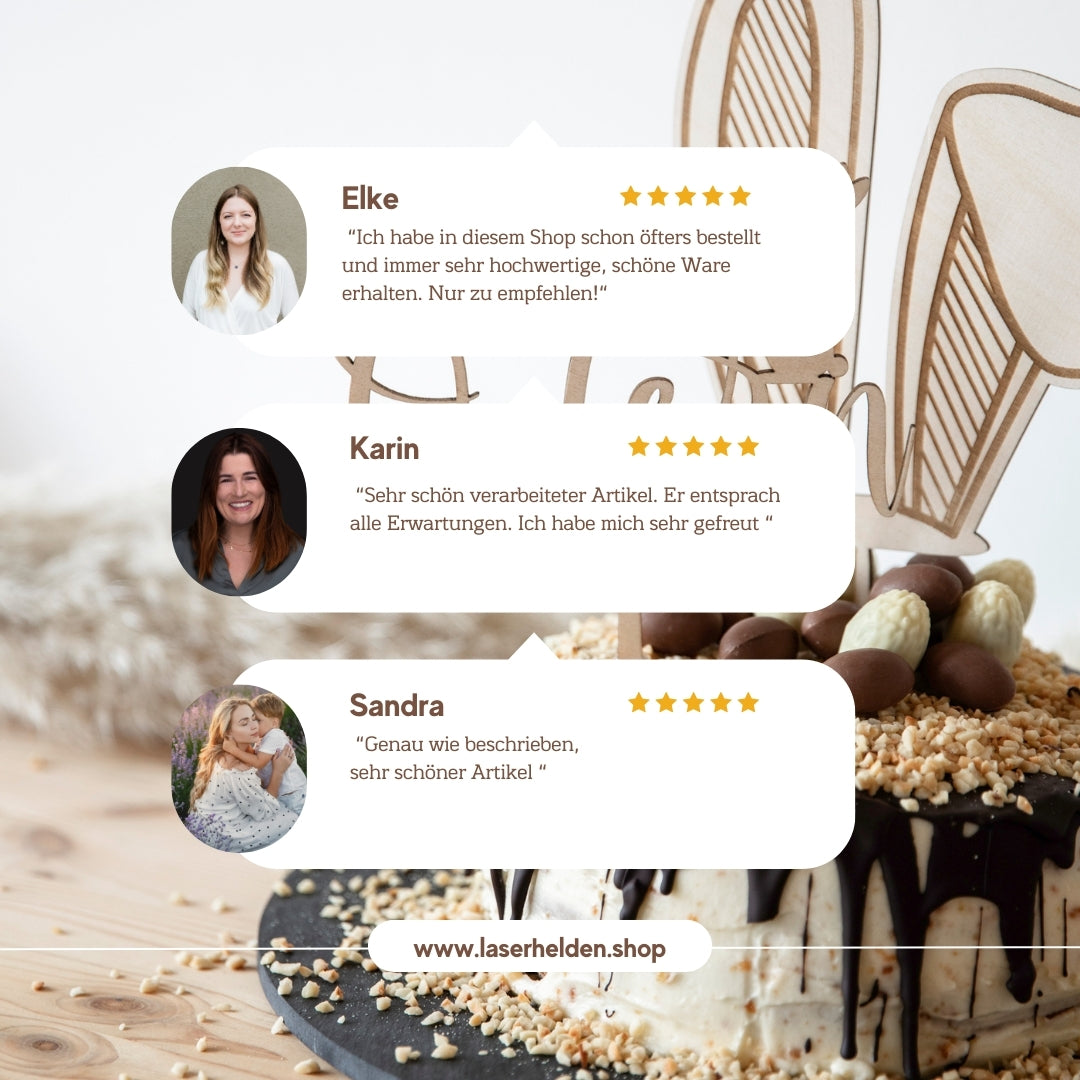 Caketopper aus Holz - perfekt für Ostern