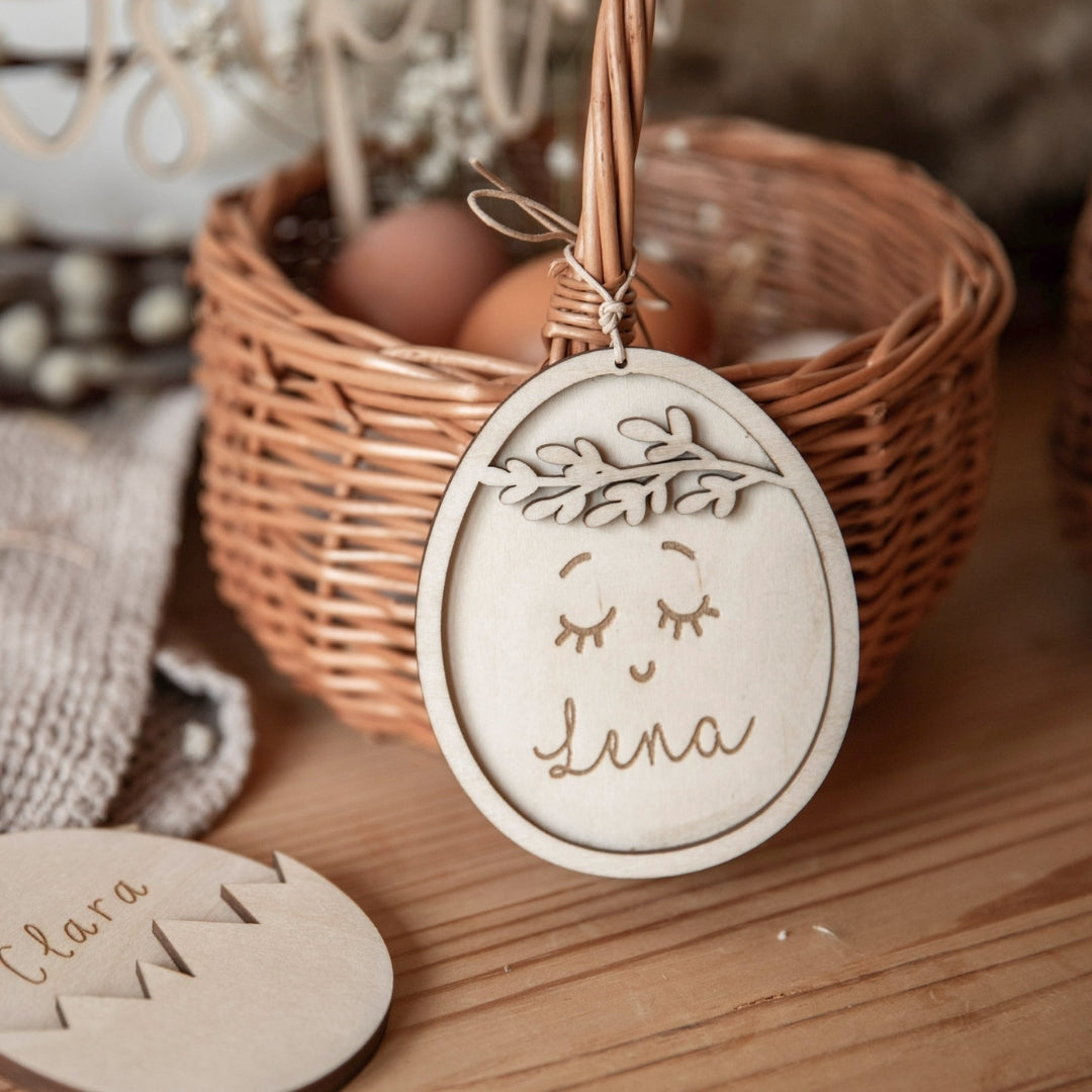 Osterkorb mit personalisiertem Anhänger