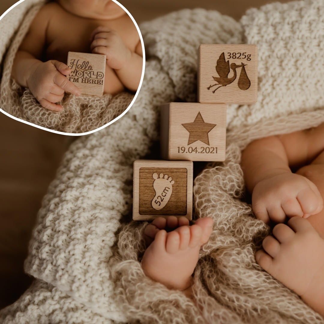 Personalisierte Holzwürfel