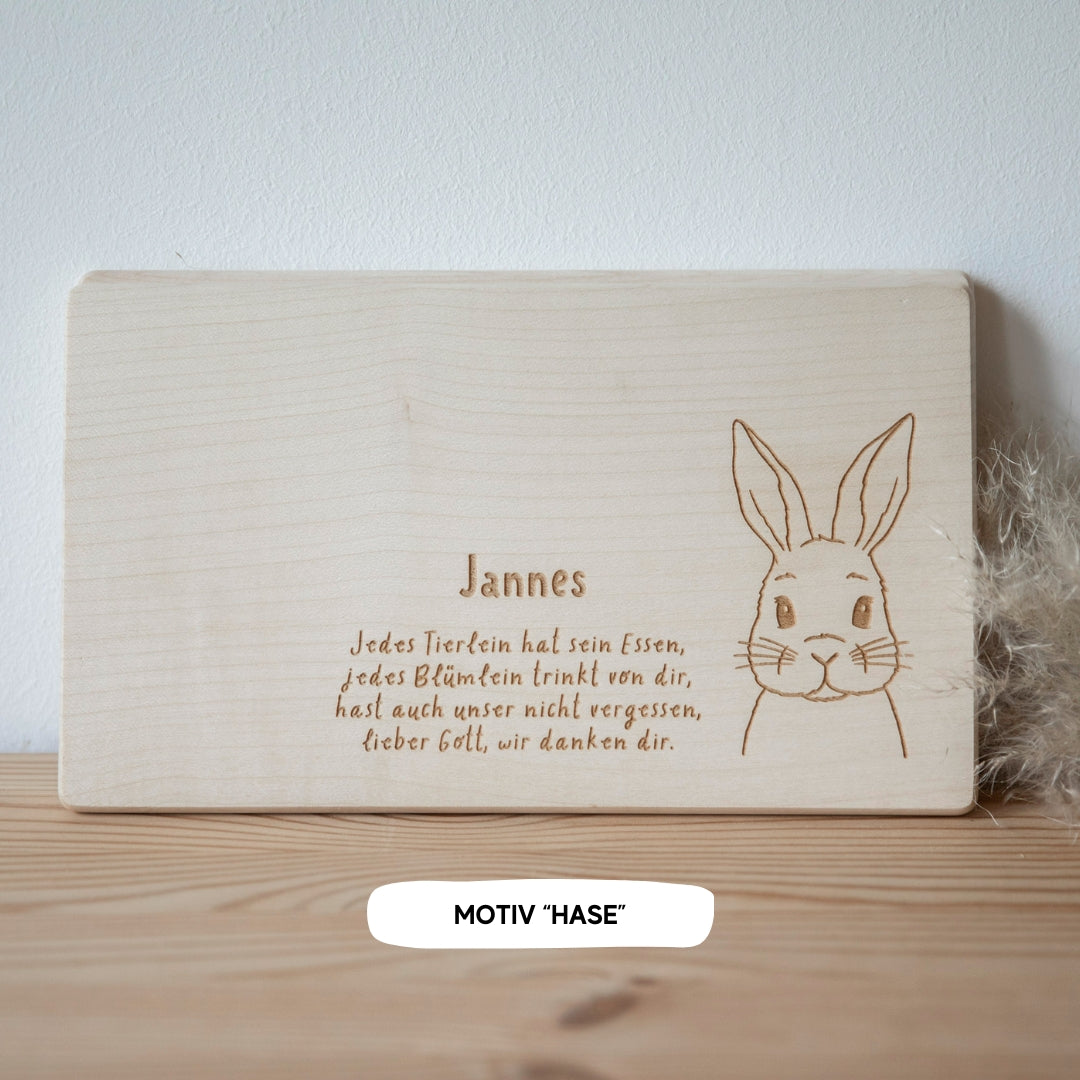 Frühstücksbrettchen zu Ostern mit Tischgebet