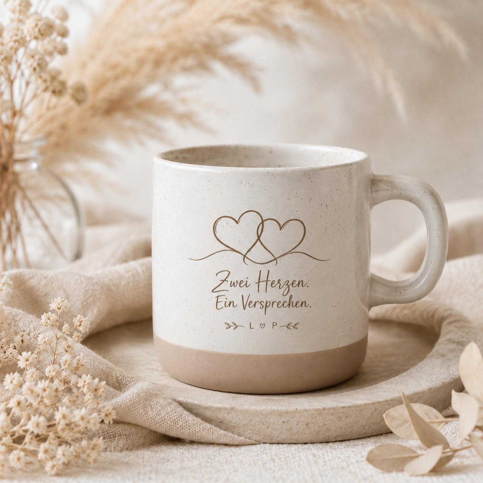 Personalisierte Hochzeitstasse mit Gravur – Geschenk für das Brautpaar