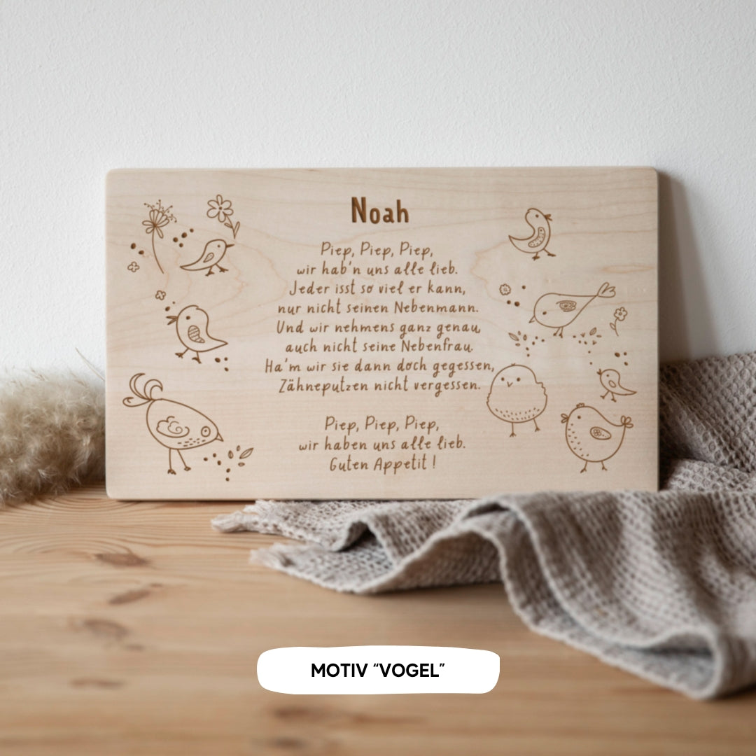 Frühstücksbrettchen zu Ostern mit Tischgebet