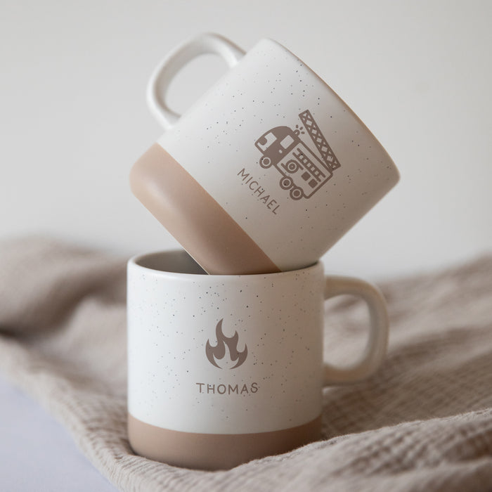 Personalisierte Feuerwehr-Tasse mit Name