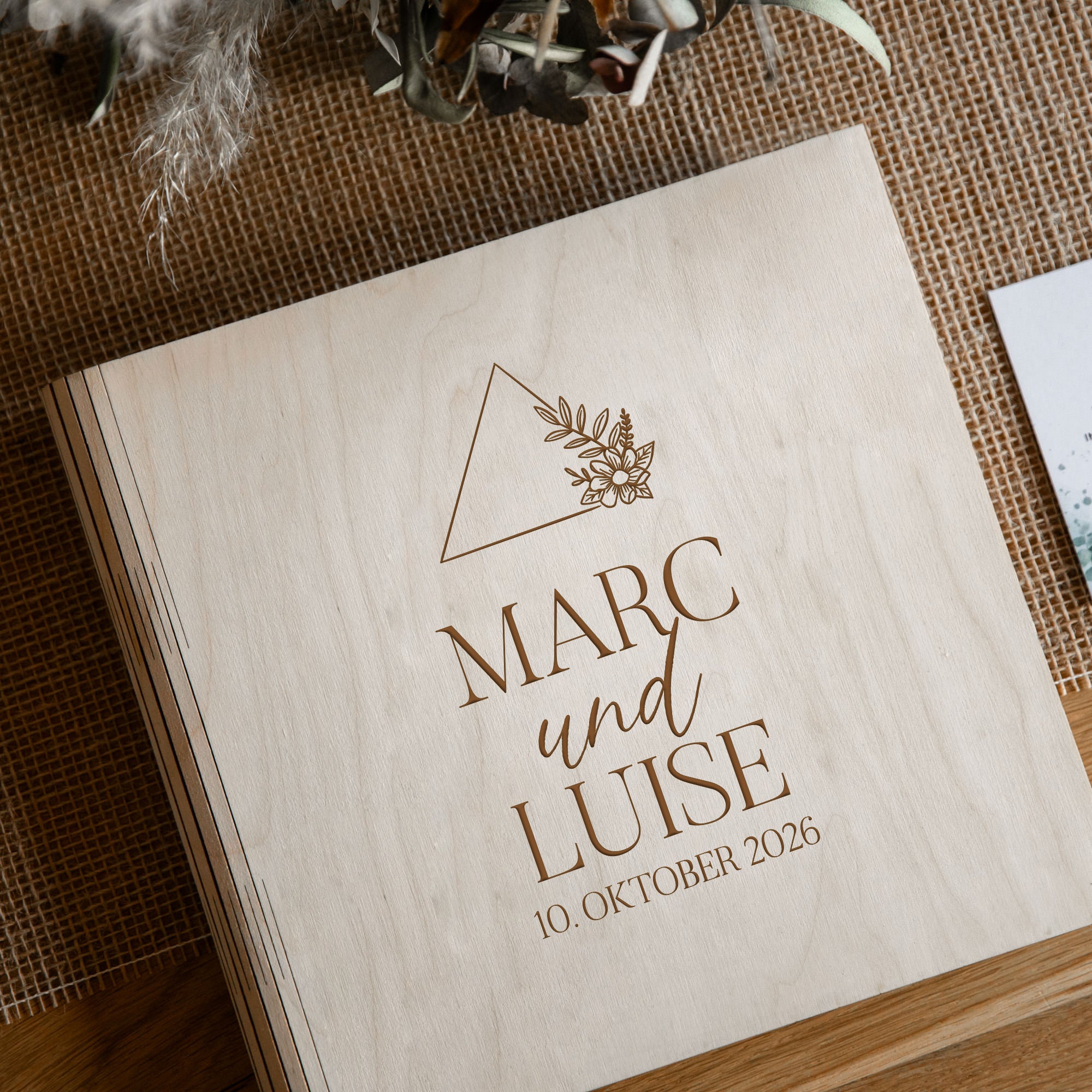 Personalisierbares Gästebuch aus Holz – Verschiedene Designs zur Auswahl
