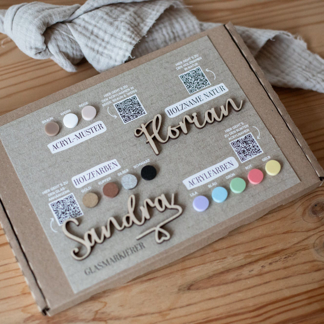 Musterbox Tischkarten & Glasmarkierer