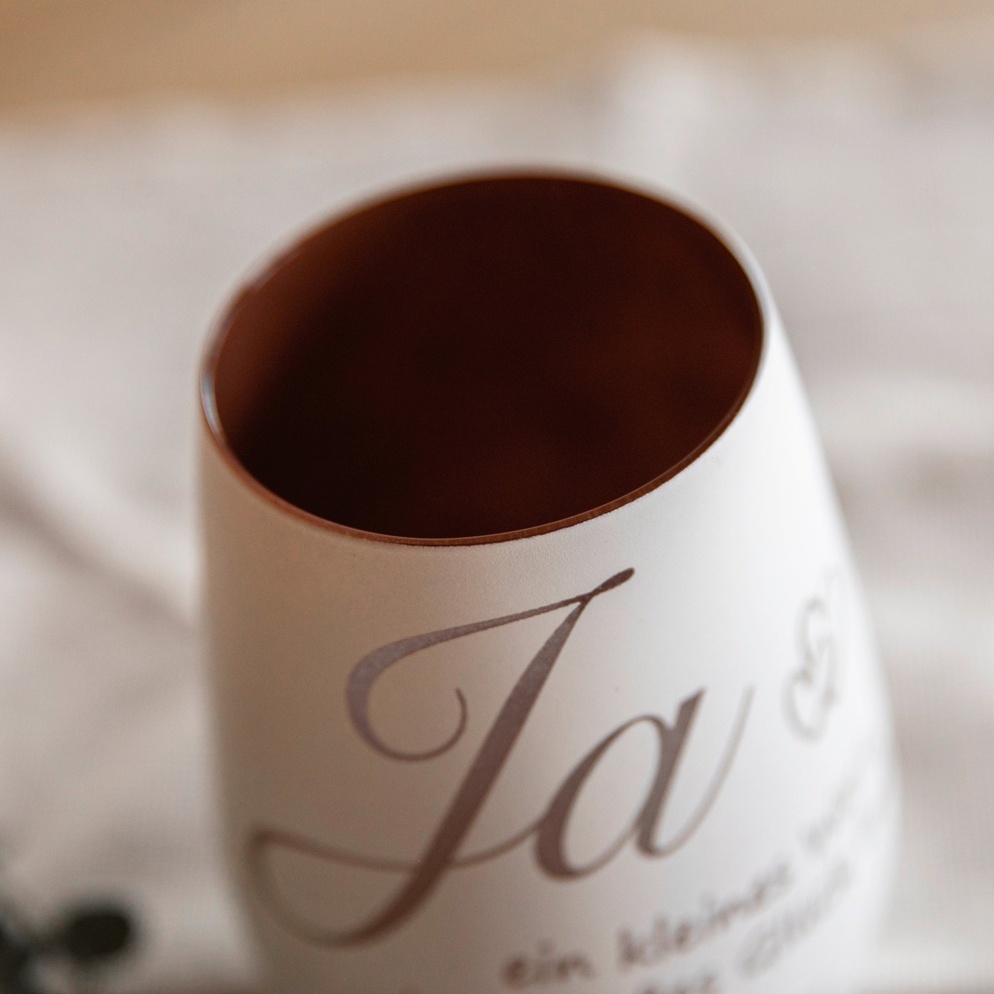 Personalisiertes Windlicht zur Hochzeit / Ja - ein kleines Wort, dass großes Glück bedeutet