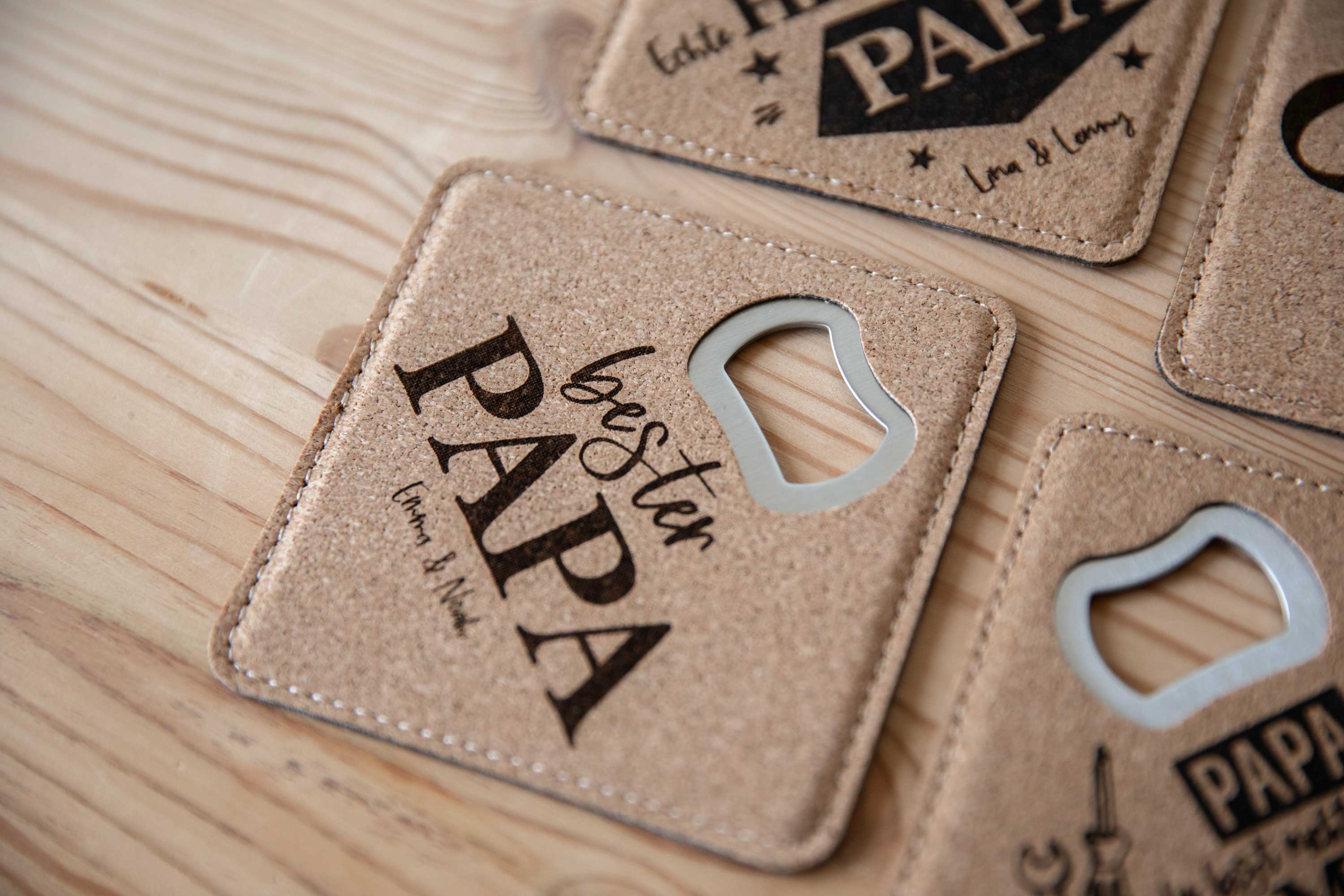 Kork Untersetzer mit Gravur