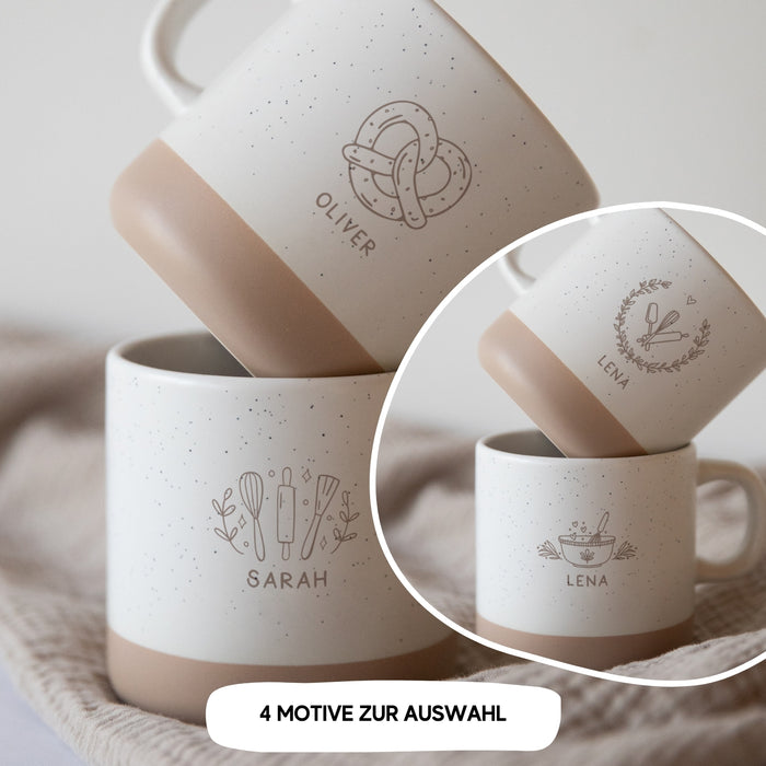 Personalisierte Back-Tasse mit Name
