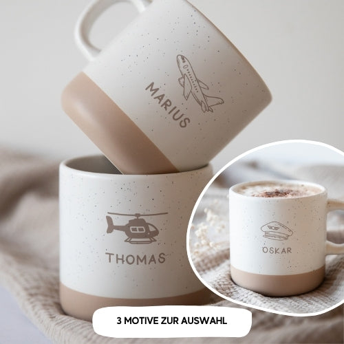 Personalisierte Piloten-Tasse mit Name