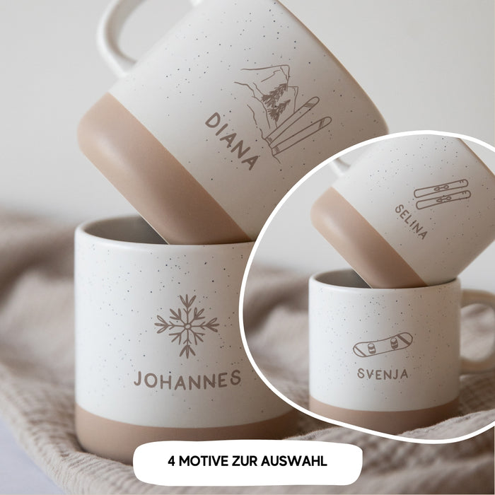 Personalisierte Wintersport-Tasse mit Name