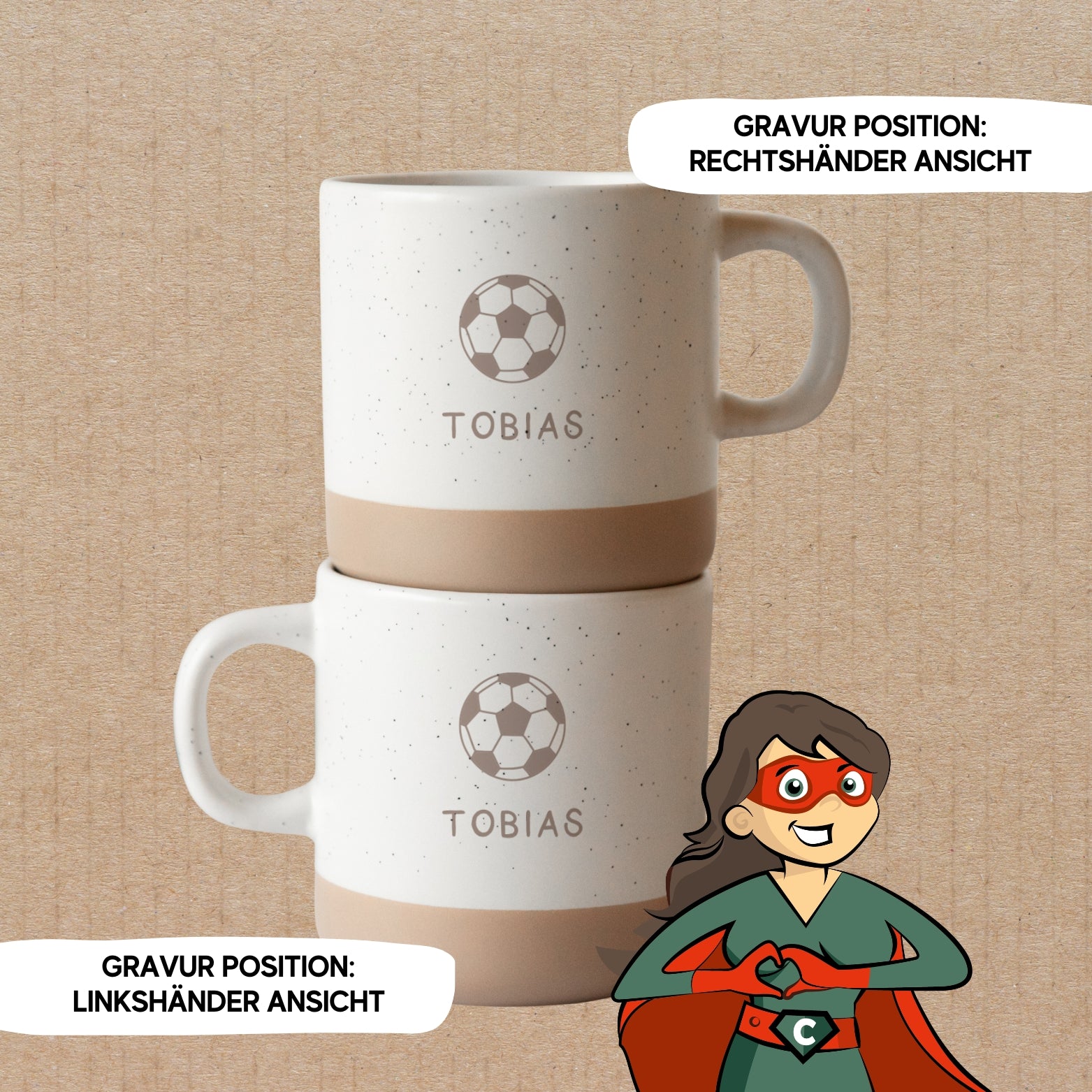 Personalisierte Sport-Tasse mit Name & Ballsport-Motiv