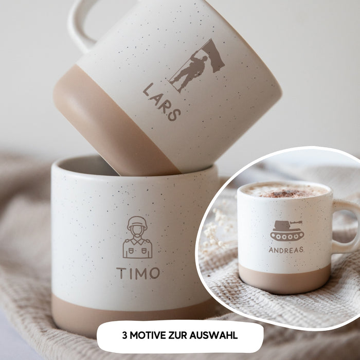 Personalisierte Soldaten-Tasse mit Name