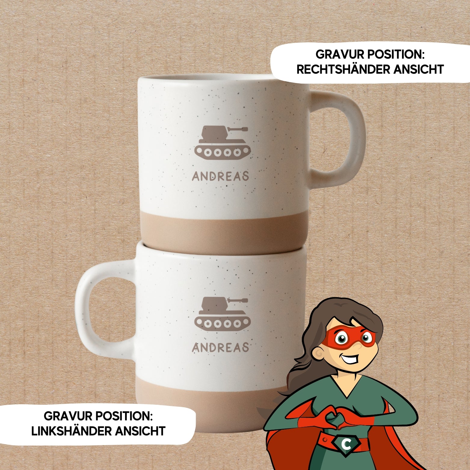 Personalisierte Soldaten-Tasse mit Name