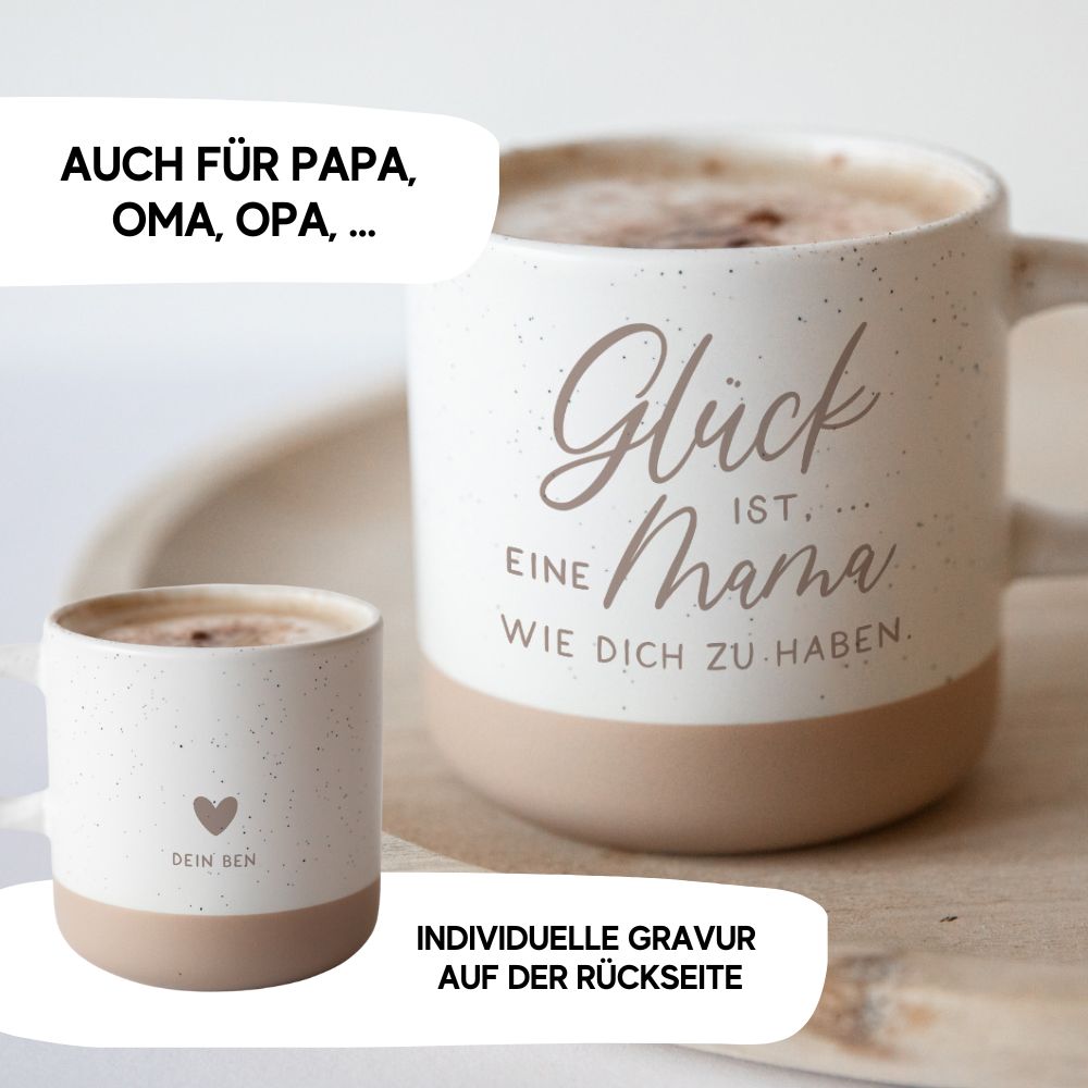 personalisierte Tasse - "Glück ist, eine Mama wie dich zu haben"