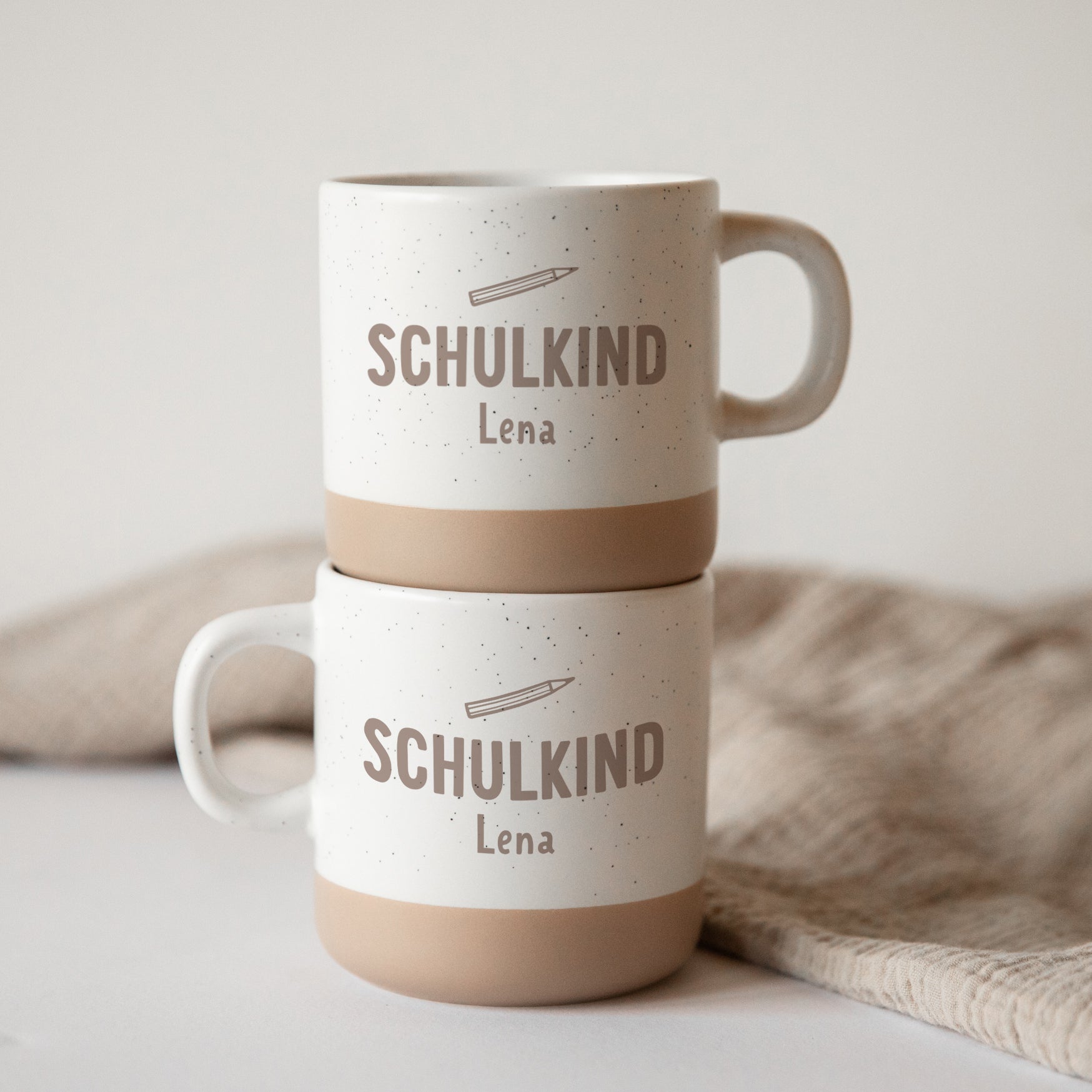 Personalisierte Tasse mit „Schulkind“ & Name