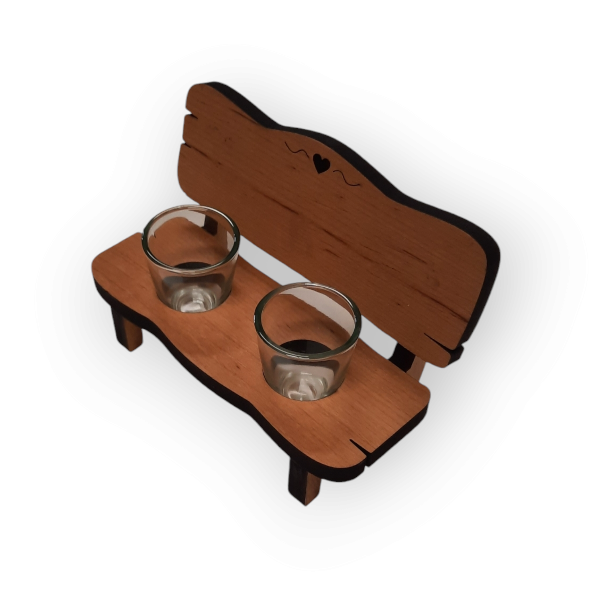 Schnapsbank für 2 Schnapsgläser