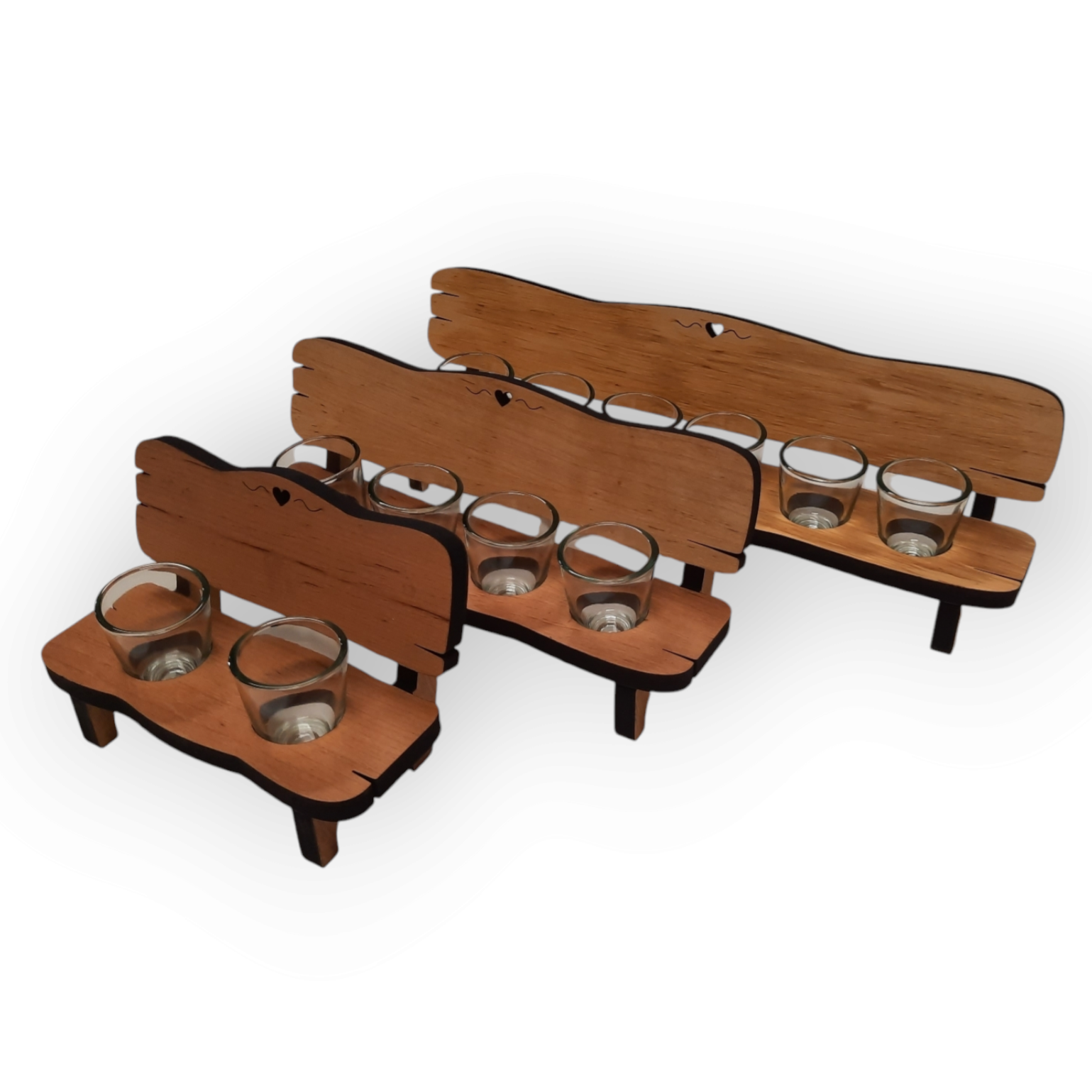 Schnapsbänke für 2, 4 & 6 Schnapsgläser