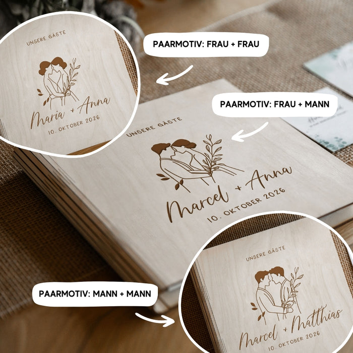 Personalisiertes Gästebuch mit Paar-Gravur
