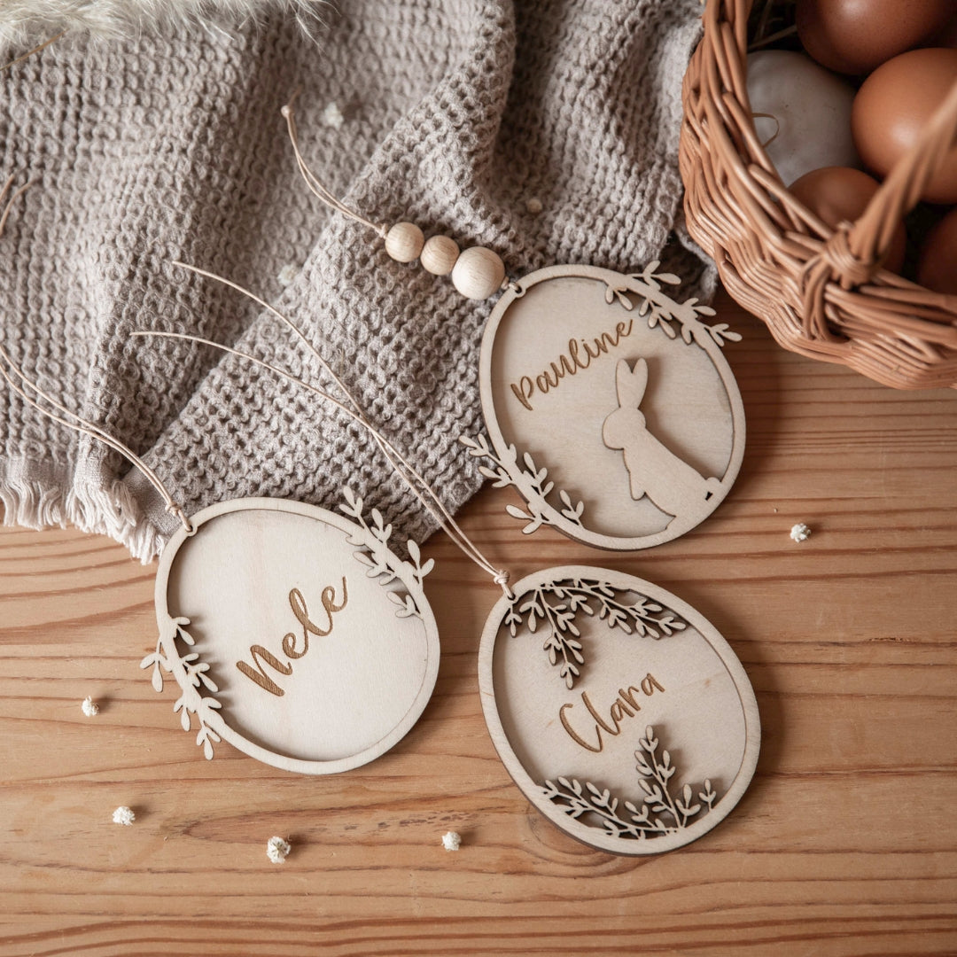 Osterkorb mit personalisiertem Anhänger