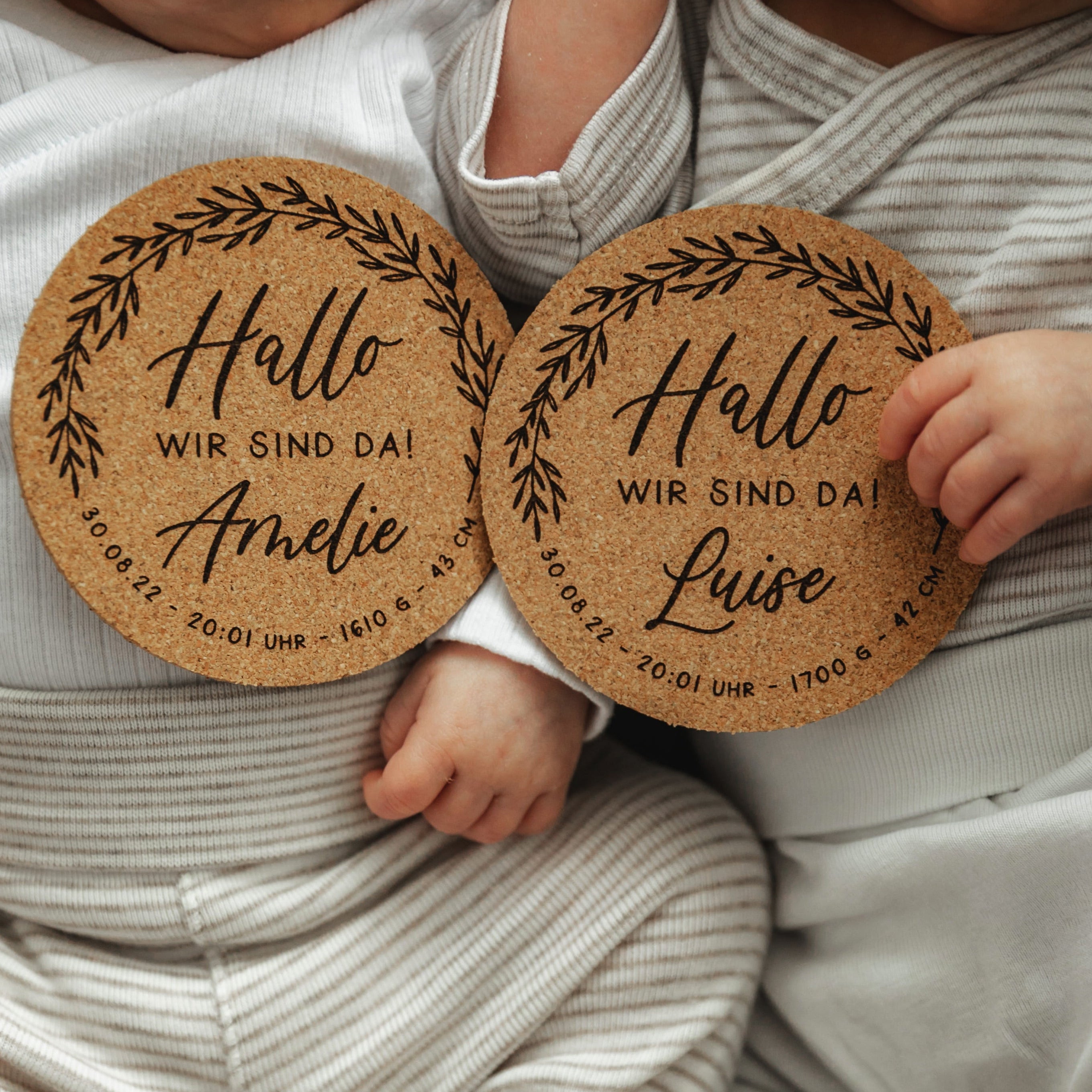 Meilensteinkarten Baby aus Kork - meine ersten Momente / Geschenk für Mütter oder zur Geburt