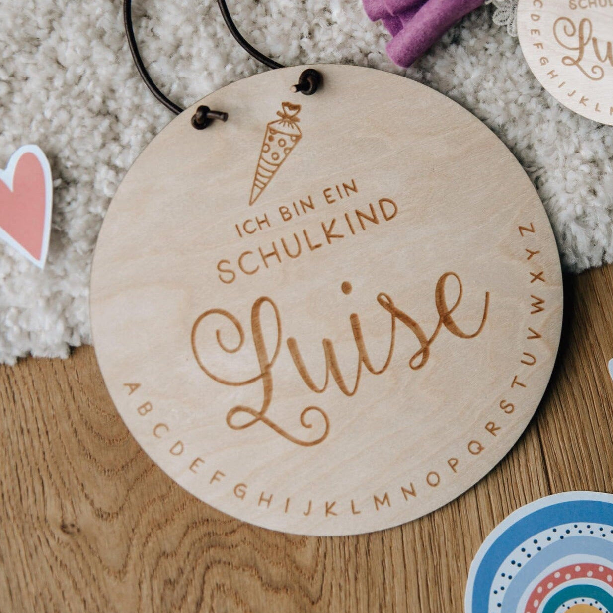 Schulkind Holzschild / Personalisiertes Türschild / Geschenk zur Einschulung / Schulkind