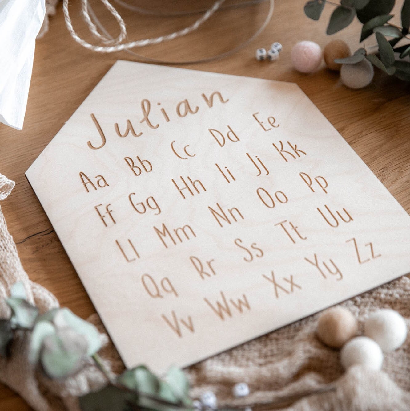 Personalisiertes Alphabet Schild zur Einschulung | Kinderzimmer Deko ABC