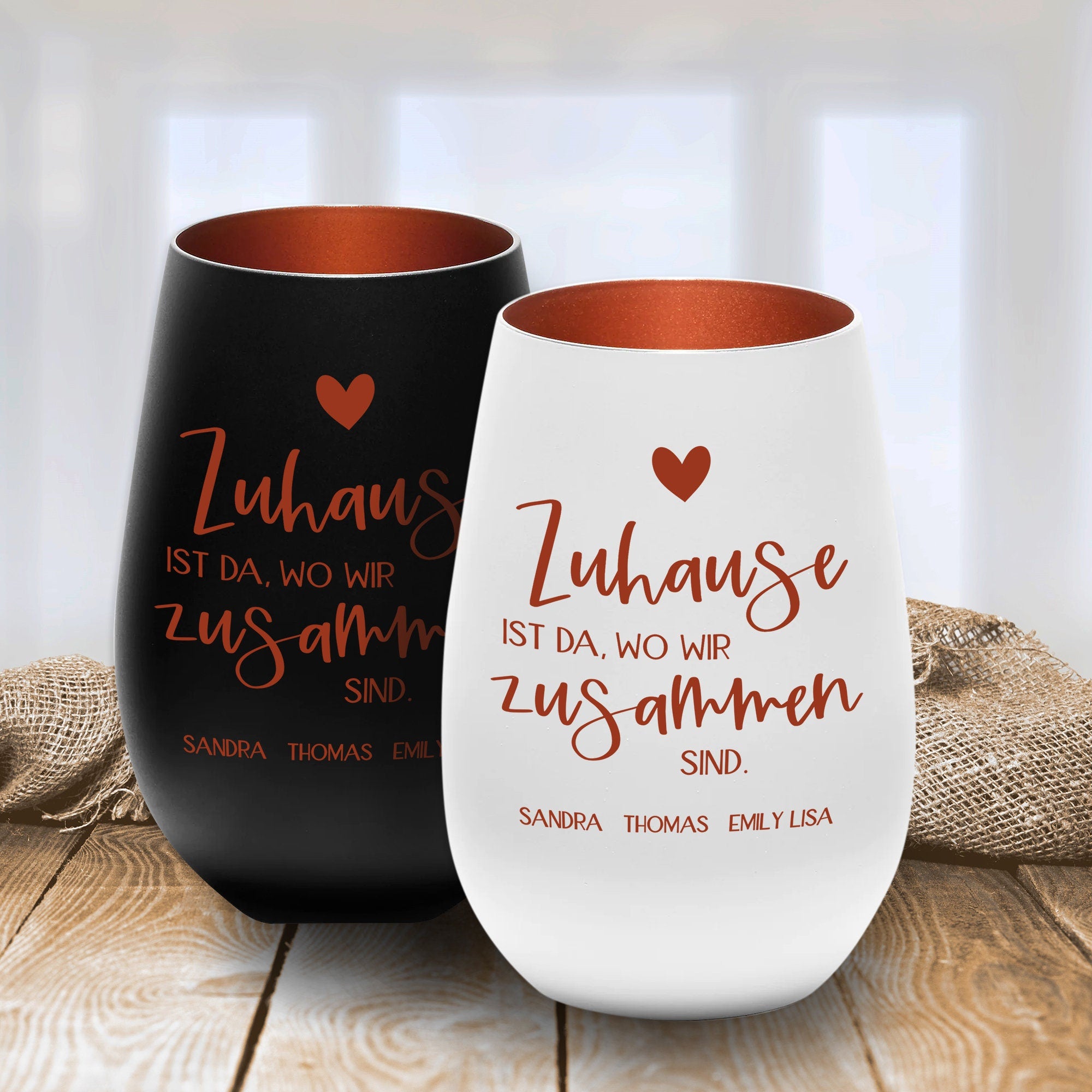 Laserhelden Shop - Personalisiertes Windlicht mit Namen der Familienmitglieder - Geschenkidee Weihnachten
