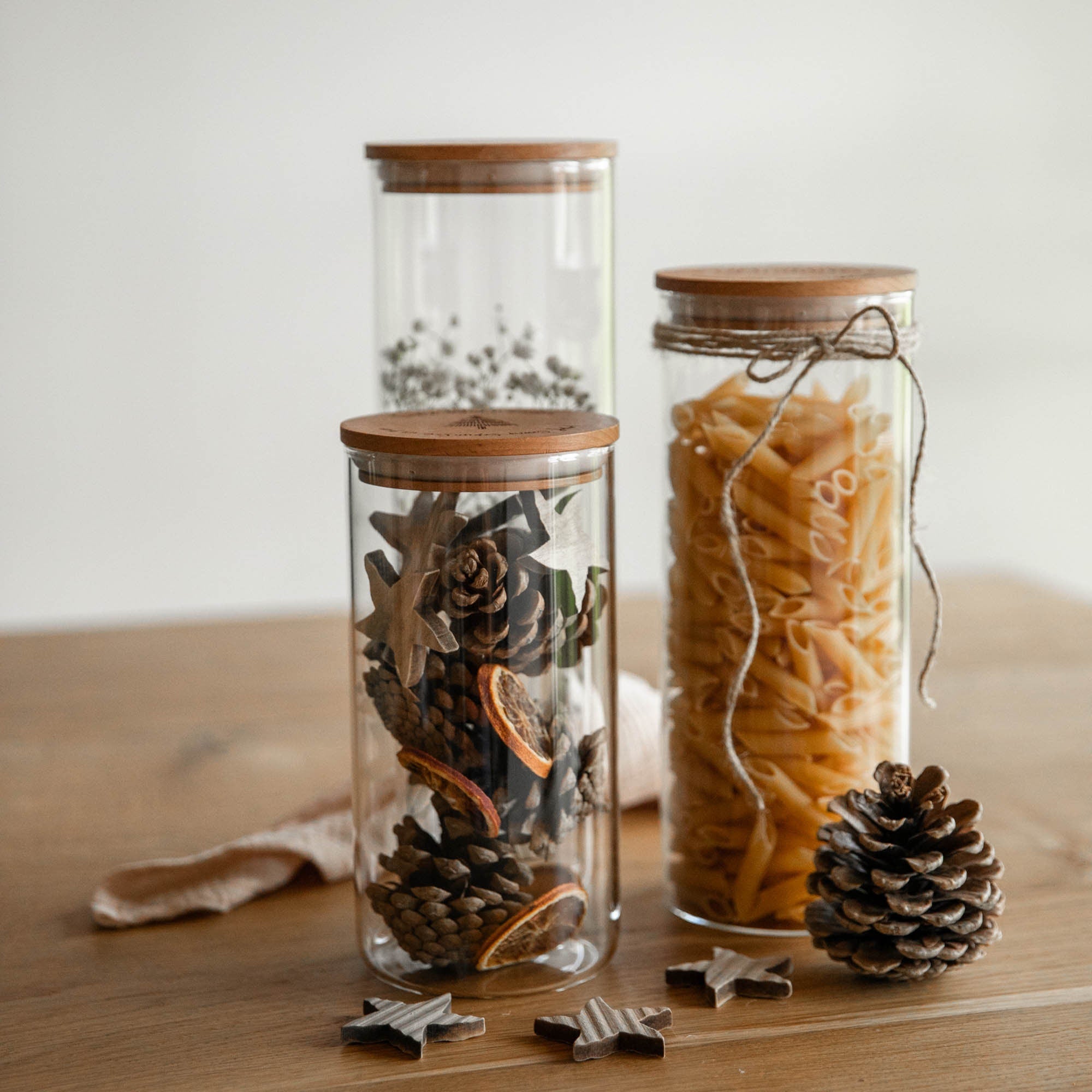 Vorratsglas mit Holzdeckel - personalisiert - Geschenkidee Weihnachten