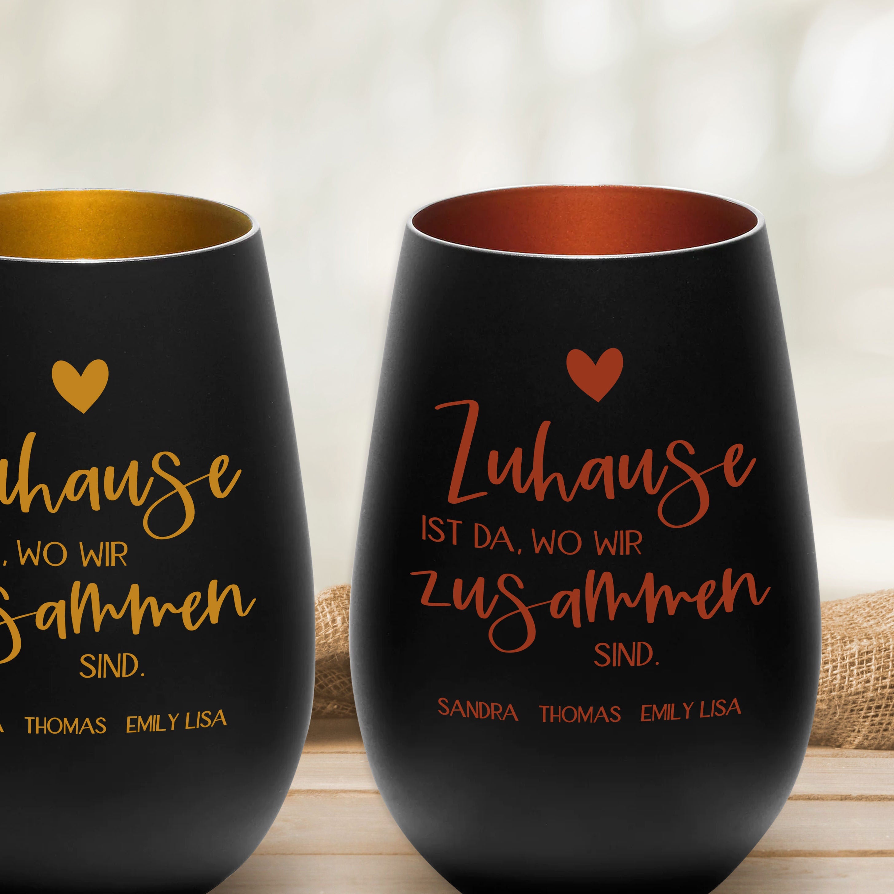 Laserhelden Shop - Personalisiertes Windlicht mit Namen der Familienmitglieder - Geschenkidee Weihnachten