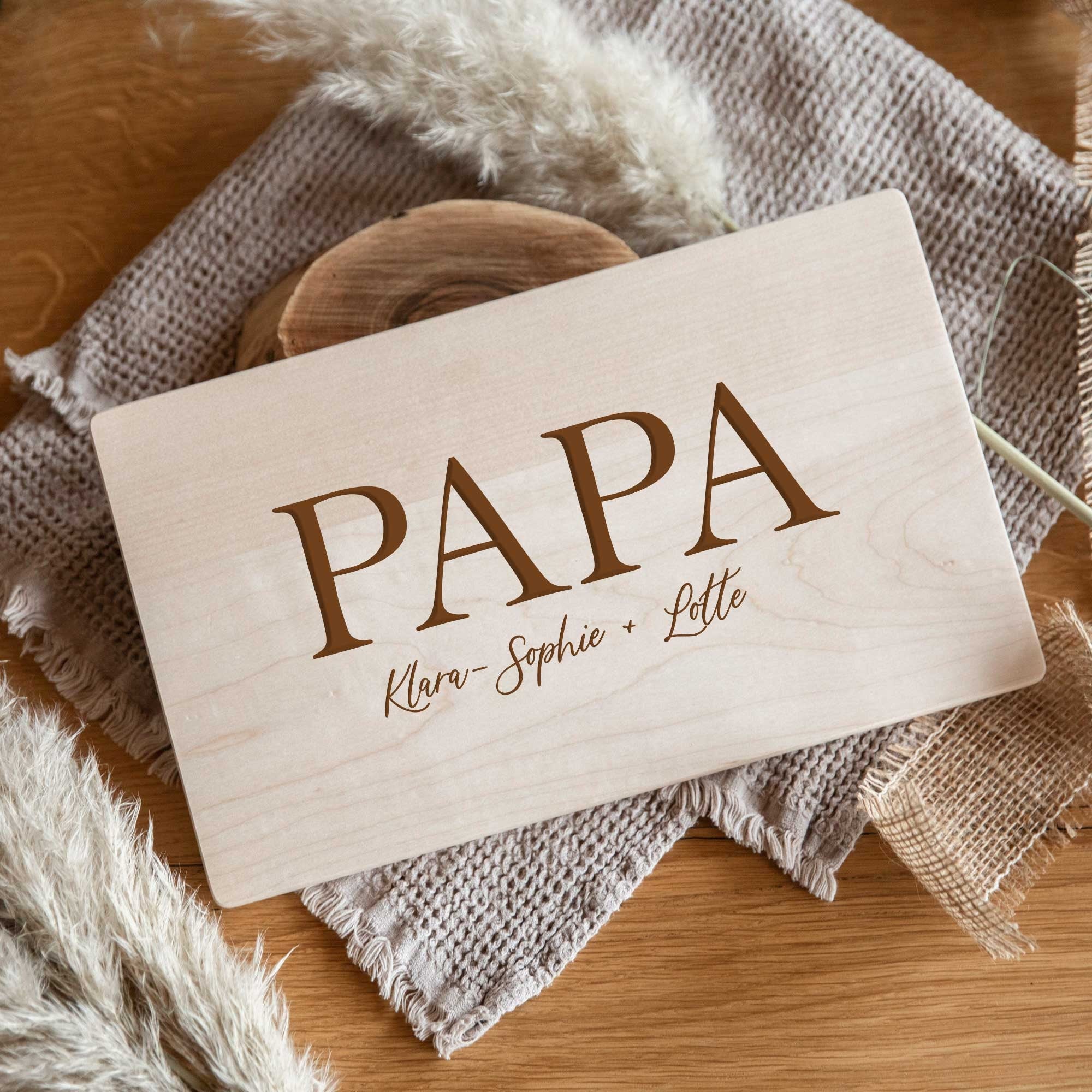 Frühstücksbrett mit Gravur Muttertag / Schneidebrett / Geschenk Vatertag / Brotzeitbrett Papa / Geschenkidee Oma / Geburtstag Opa