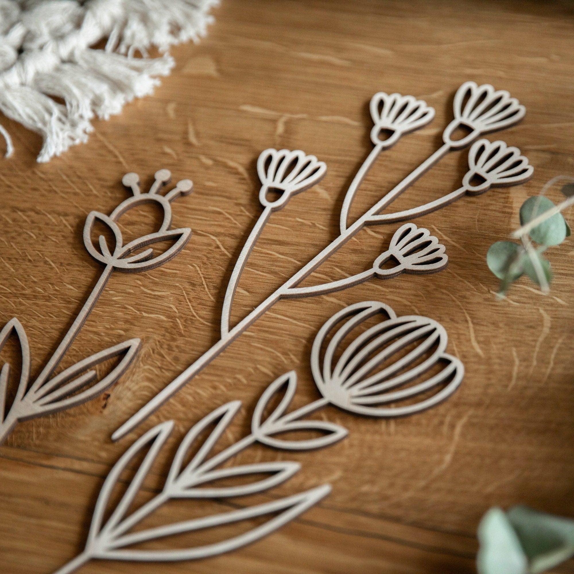 Holzblumen Basteldekoration / Trockenblumen Tischdeko / Mitgebsel Geschenk / Muttertag Geschenkidee / Oma Geburtstag / Blumen aus Holz