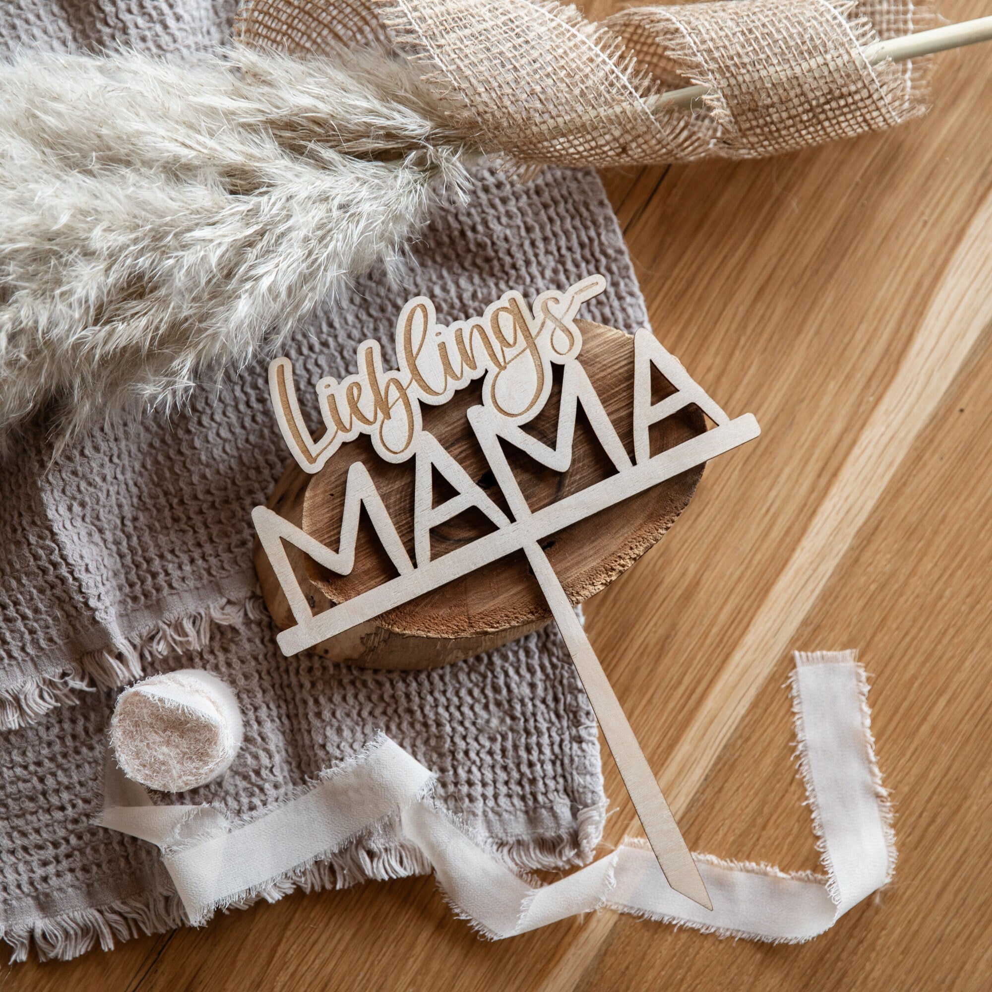 Caketopper Lieblingsmama / Kuchendeko Muttertag / Caketopper Mama / Mutter Kuchenstecker / Tortentopper Holz / Muttertagskuchen Deko