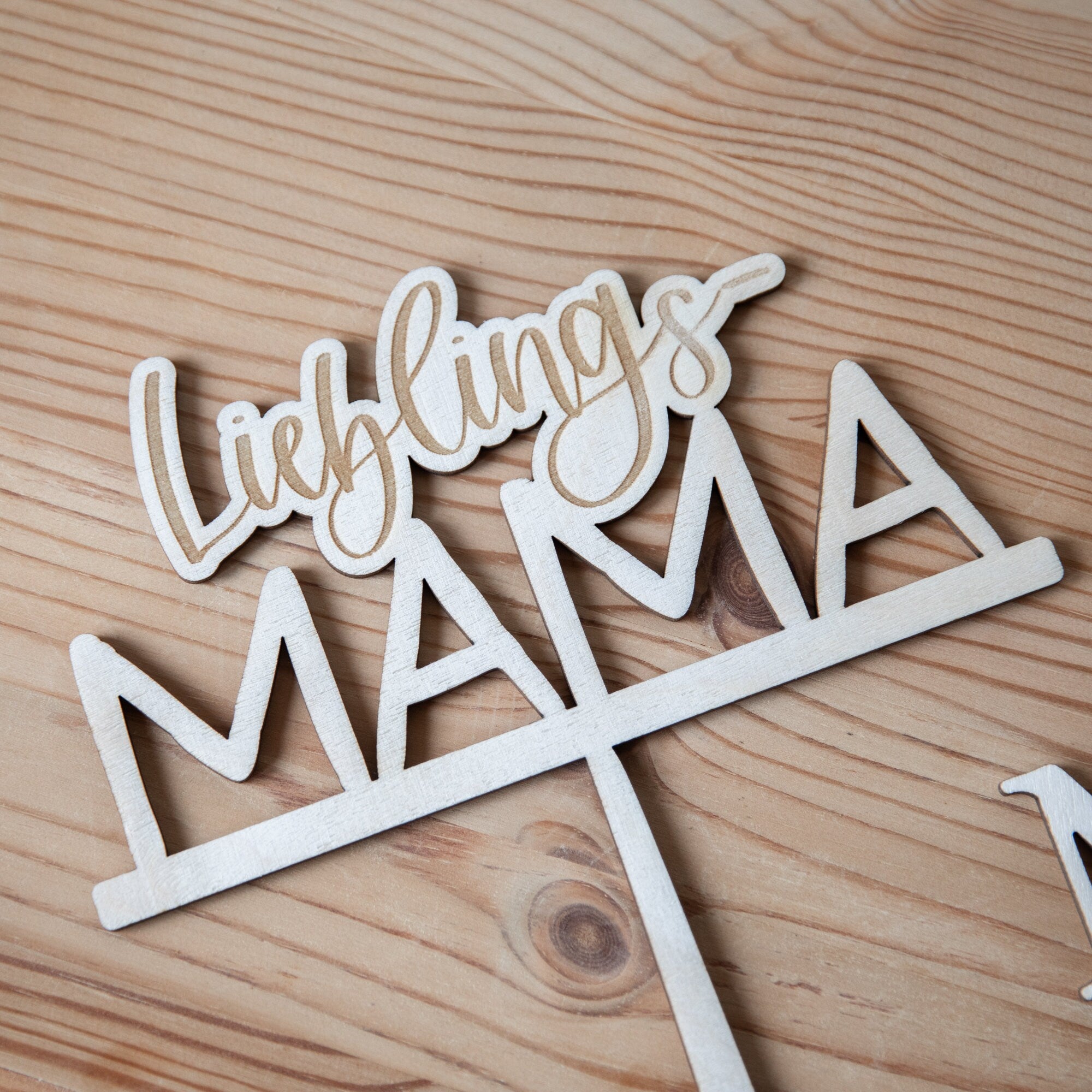 Caketopper Lieblingsmama / Kuchendeko Muttertag / Caketopper Mama / Mutter Kuchenstecker / Tortentopper Holz / Muttertagskuchen Deko