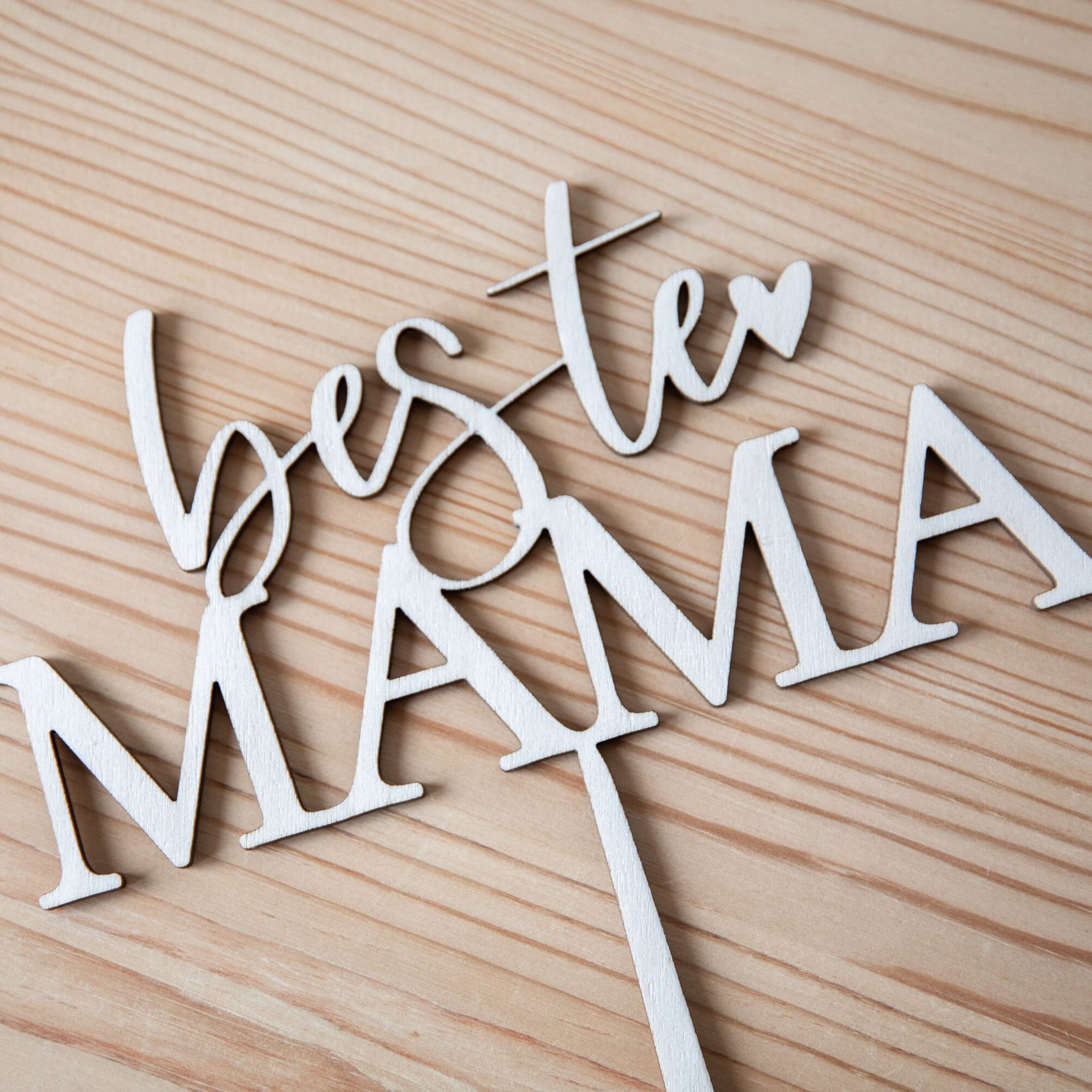 Caketopper Beste Mama / Muttertag Kuchen / Mama / Mutter Kuchenstecker / Tortentopper Holz / Muttertagskuchen Deko / Torte Stecker