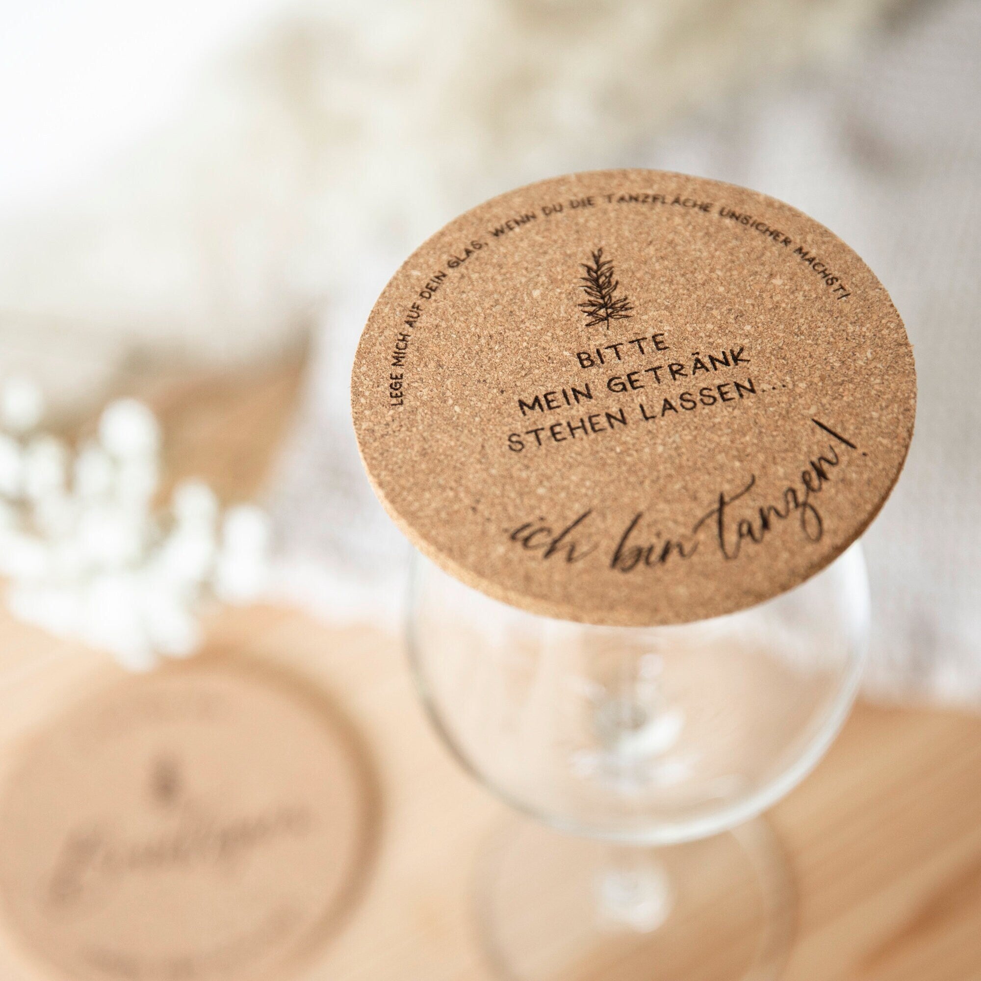 Tisckarten Hochzeit Kork / Gastgeschenk Hochzeit / Untersetzer Kork / Namensschild Hochzeit / Sitzplan Hochzeit / Holz Name / Platzkarten