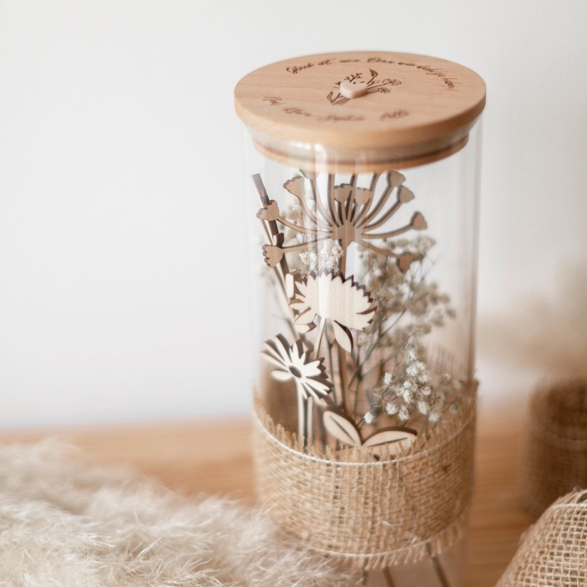 Personalisiertes Vorratsglas - Glück ist / Ausgefallenes Geschenk für Oma, Mama, Patin mit Name graviert - Geburtstagsgeschenk / Muttertag