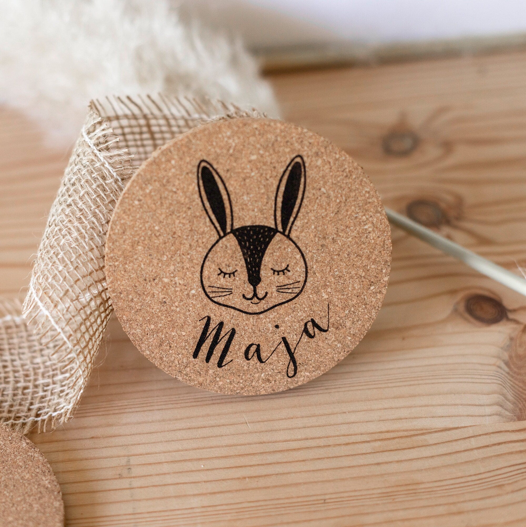 Tisckarten Hochzeit Kinder / Gastgeschenk Kinder / Untersetzer Kork / Hochzeitsgäste Platzkarten / Kinder Beschäftigung Hochzeit / Waldtiere