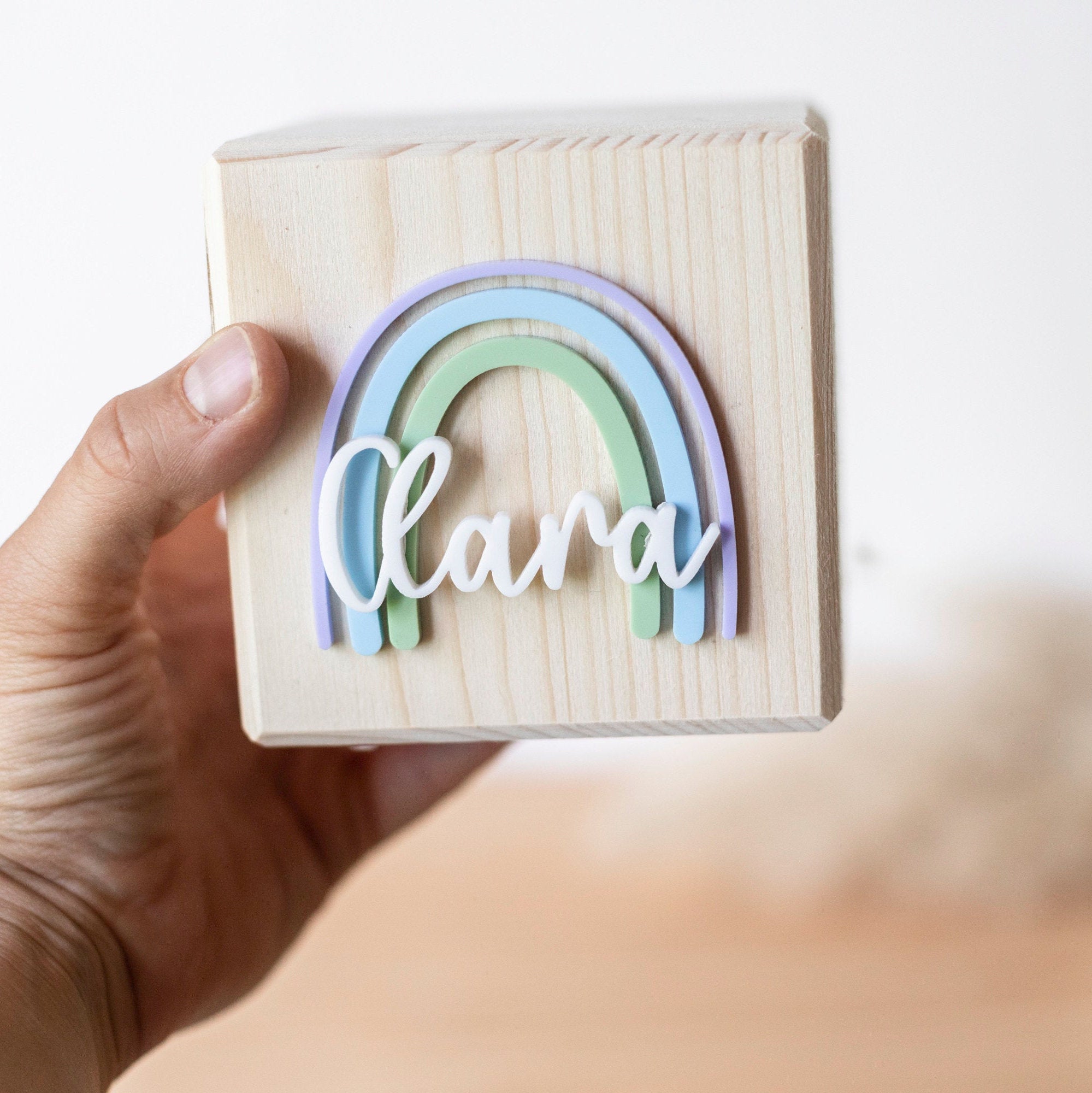 Spardose personalisiert / Spardose Mädchen / Spardose personalisiert / Spardose Holz / Taufgeschenk Mädchen / Spardose Regenbogen Acryl