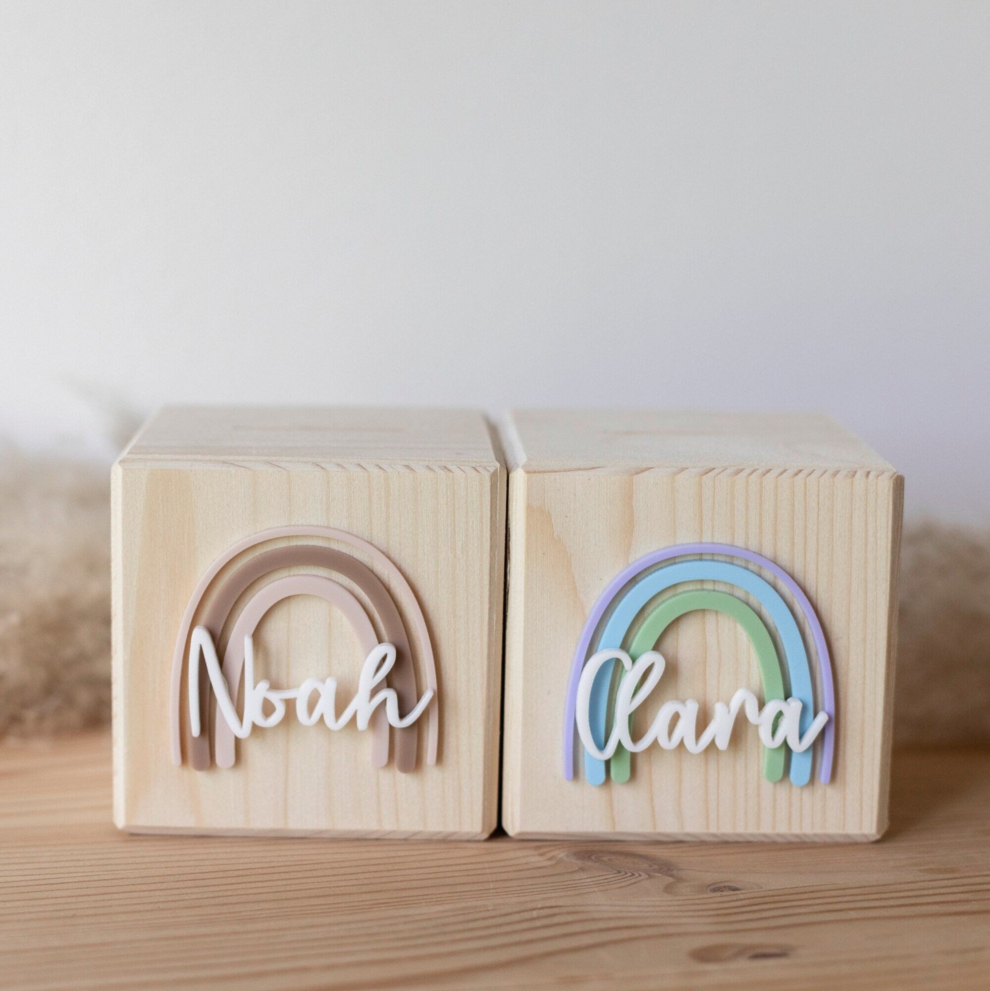 Spardose personalisiert / Spardose Mädchen / Spardose personalisiert / Spardose Holz / Taufgeschenk Mädchen / Spardose Regenbogen Acryl