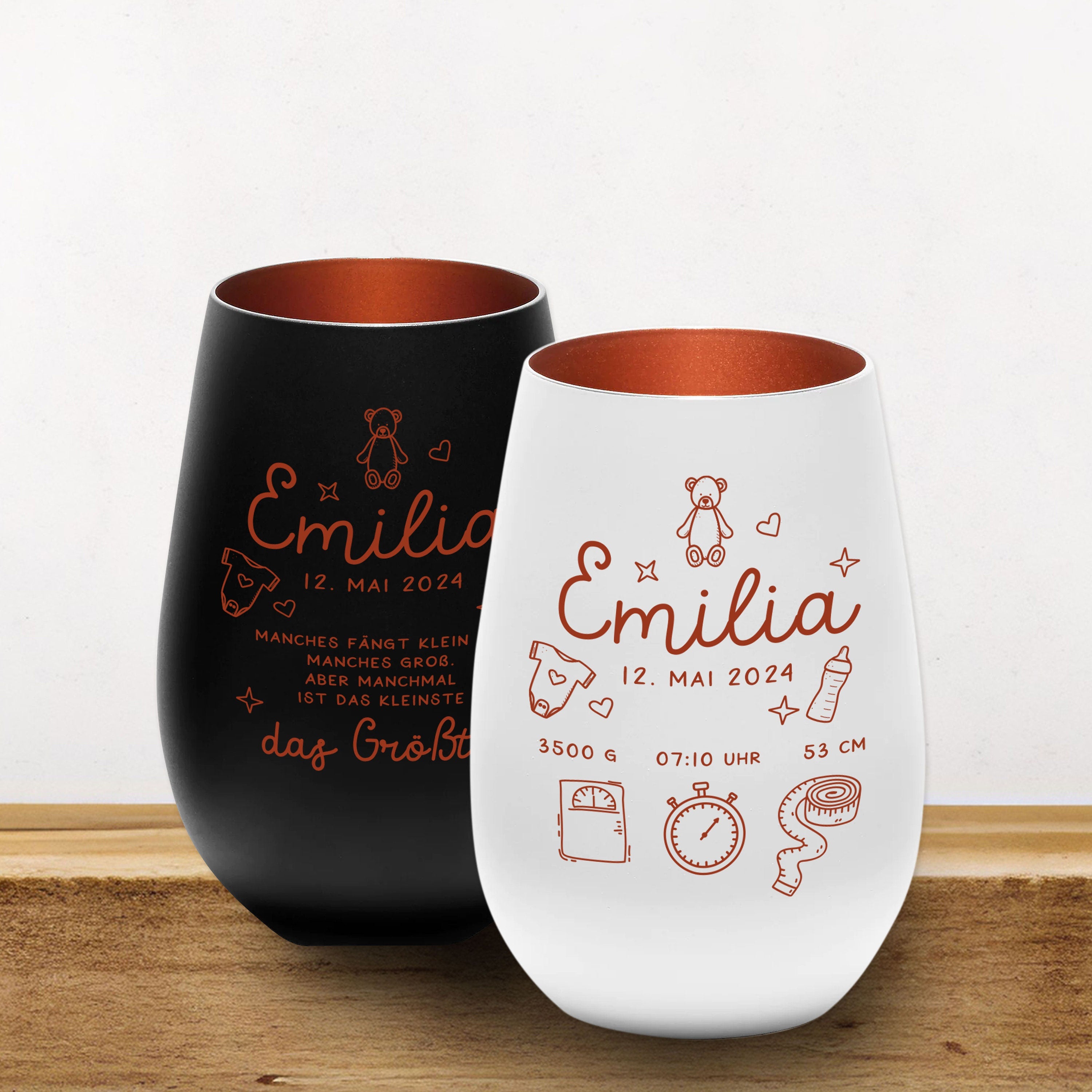 Personalisiertes Windlicht als Geschenk zur Geburt / Windlicht mit Gravur / Geburtsgeschenk / Geschenk Baby Geburtsdaten / Babygeschenk