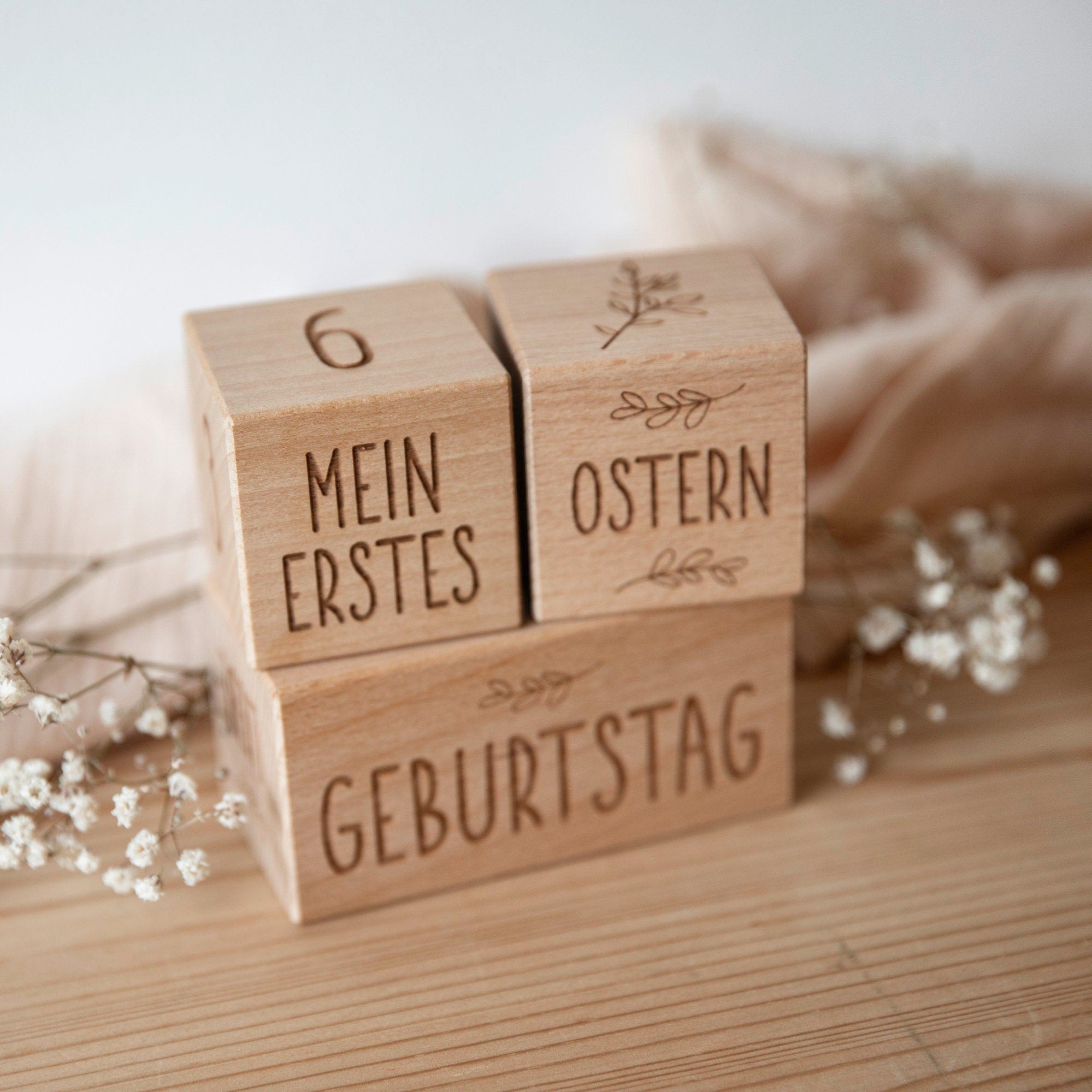 Meilenstein Holzwürfel - Meilensteinkarten Holz - Schwangerschaft - Babyzeit / Meilensteinblöcke / Holzwürfel mit Gravur / Geschenk Baby